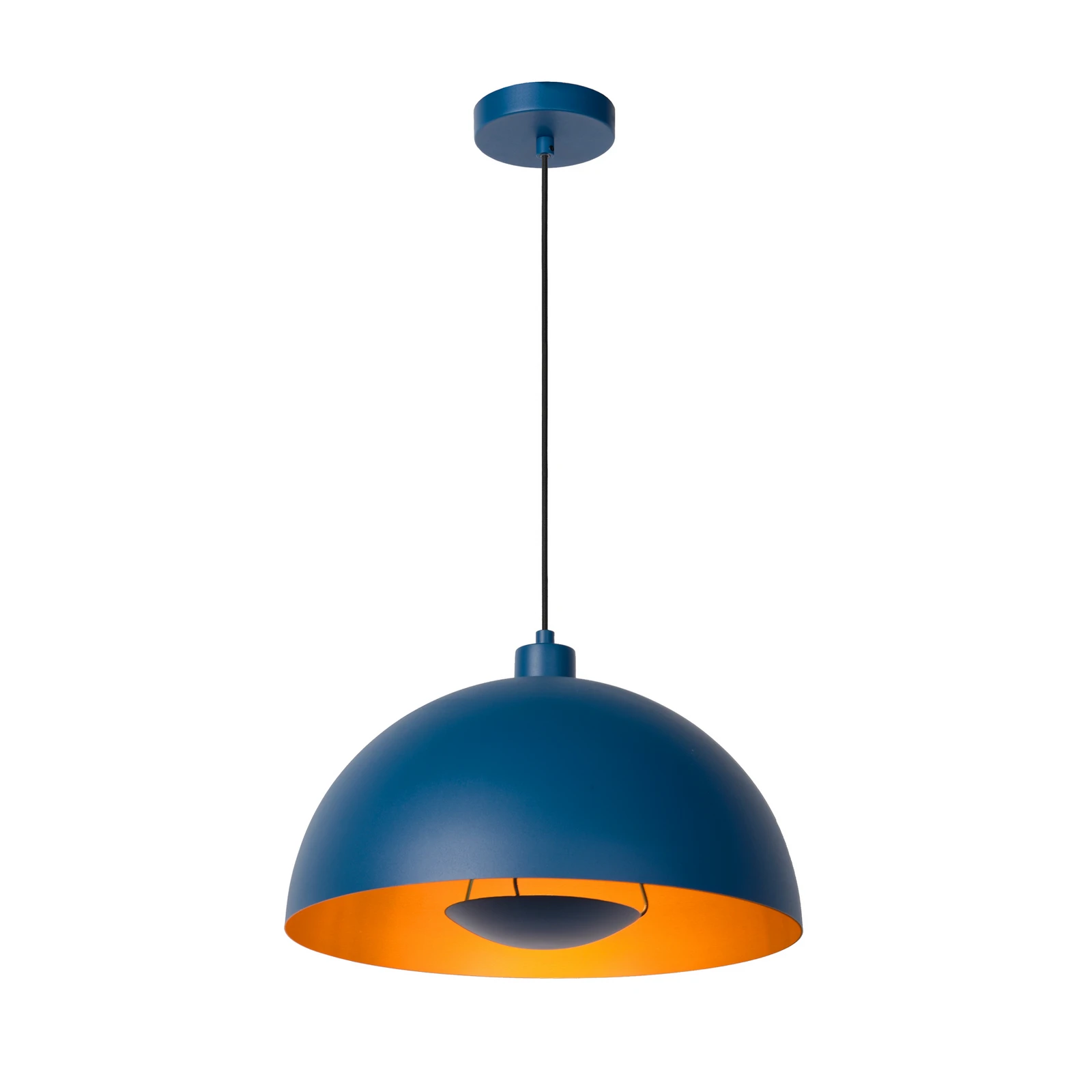 Hanglamp Siemon van staal, Ø 40 cm, blauw