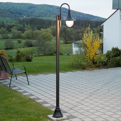 Vonkajšie svietidlo Lindby Daphne, 220 cm, čierne, E27, IP44