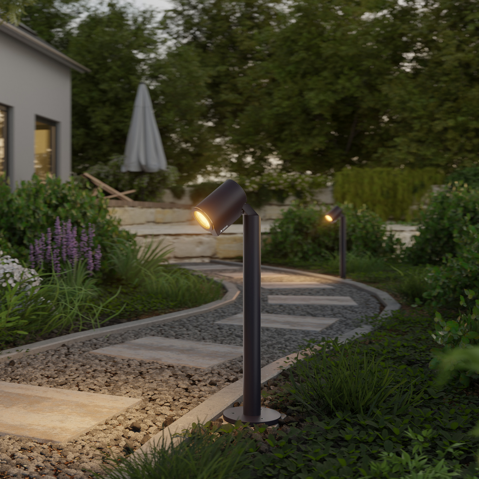 STEINEL Way C LED talapzati világítás, fekete, alumínium, IP65, RGBWW