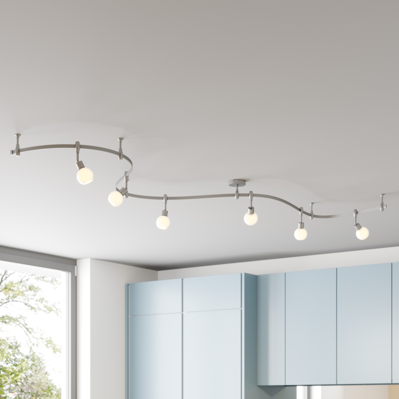 Arcchio Peetz taklampe med glass, 6 lyskilder