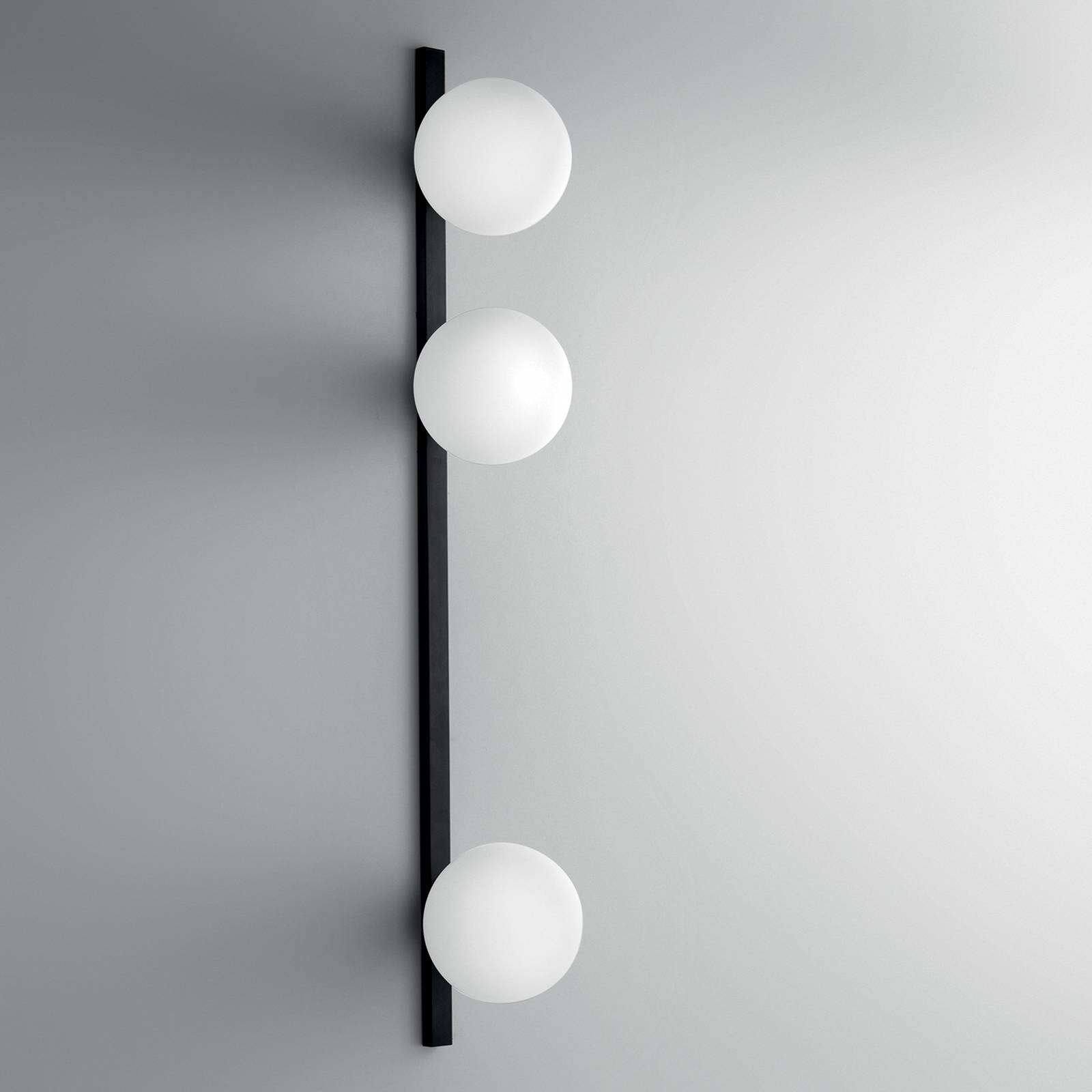  Luce Ambiente Design Wandlampe Enoire, Höhe 90 Cm, Schwarz, Metall/glas, 3-flg. 