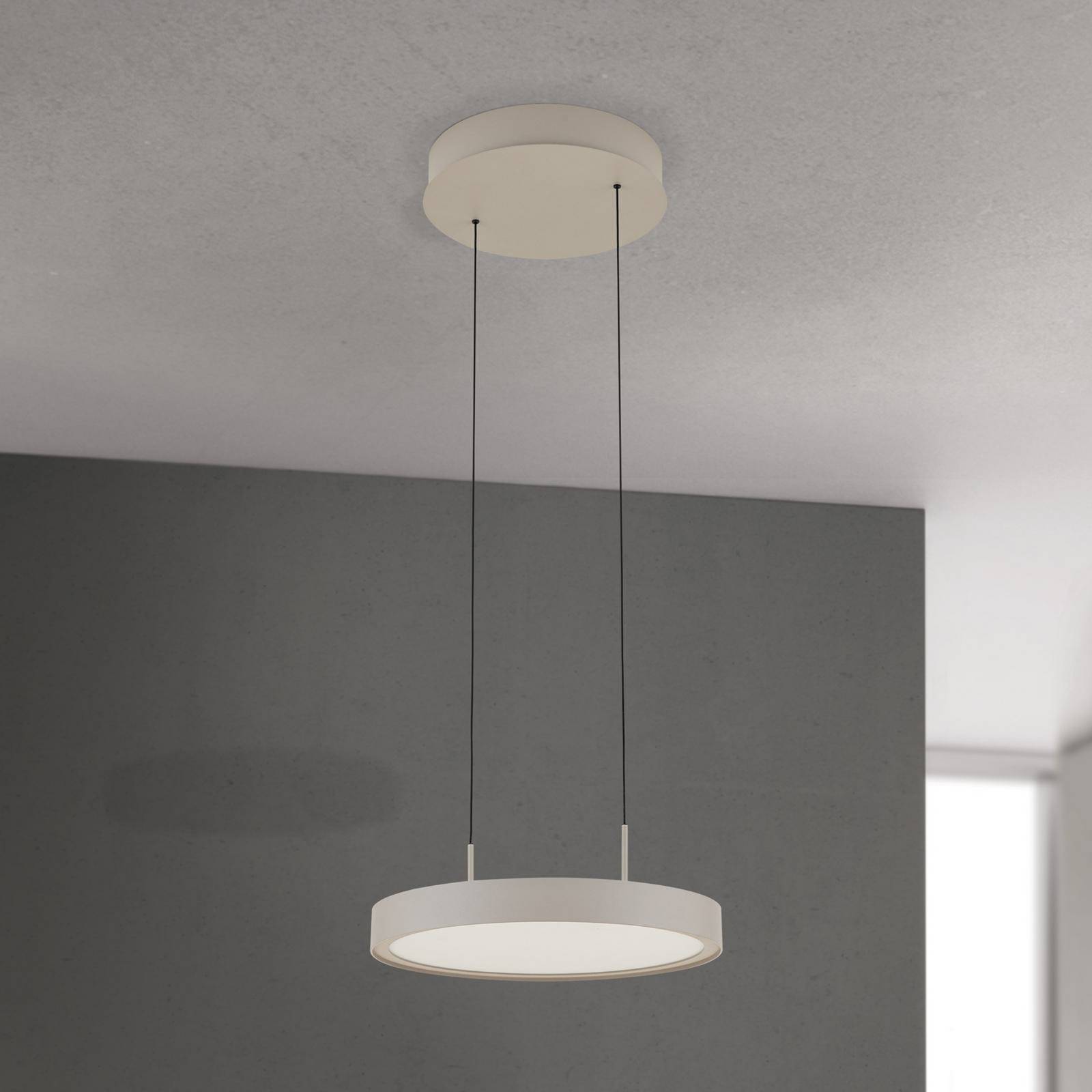 Żyrandol LED Teide, khaki, 1-punktowa, metal, 2700 K
