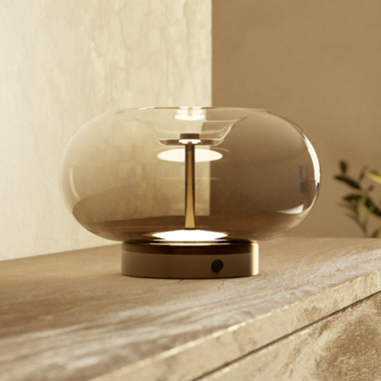 Lámpara de mesa LED EGLO OPTICA 1, bronce/marrón, Ø 25 cm, CCT