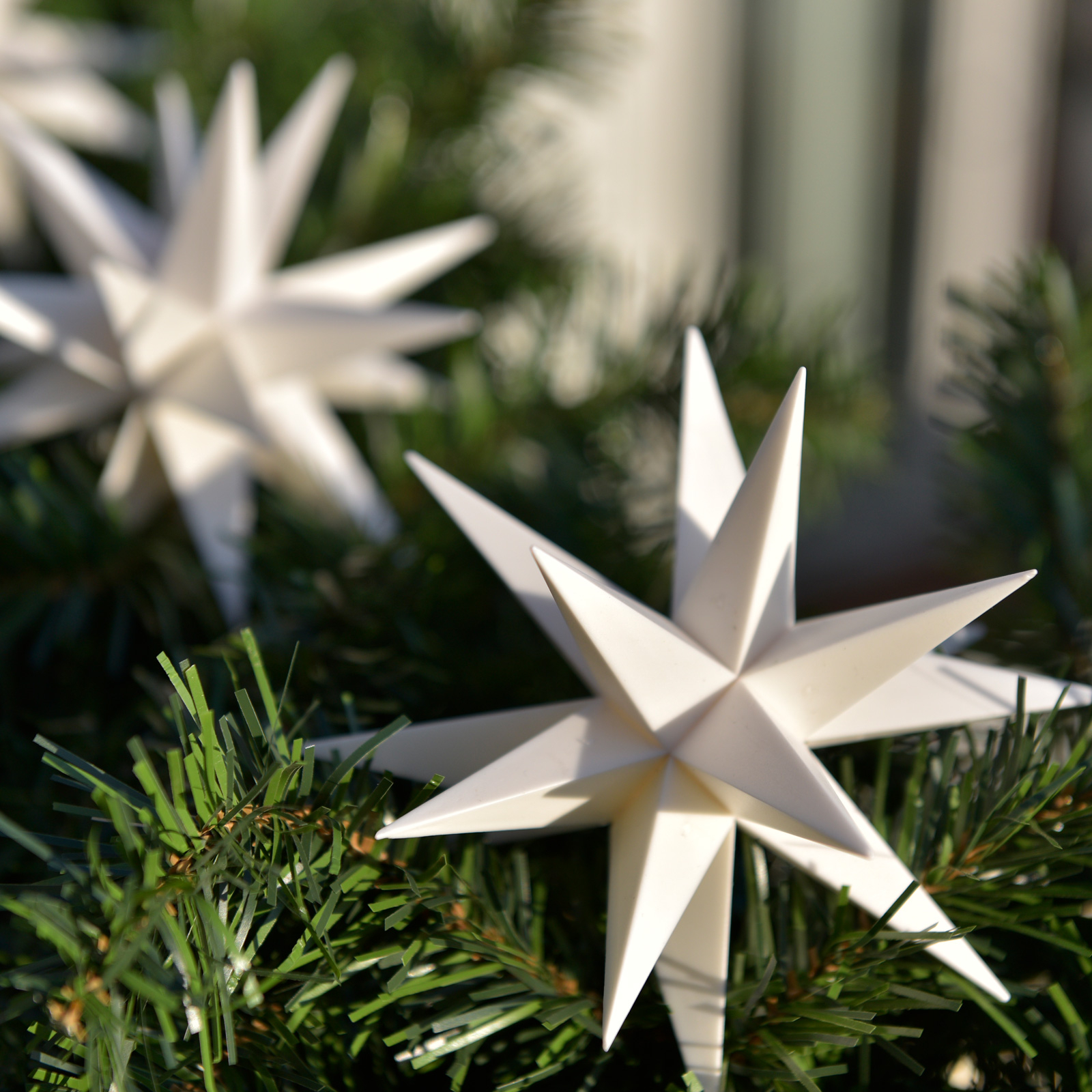 Cadena de luces estrella, 18 puntas 3 luces blanco