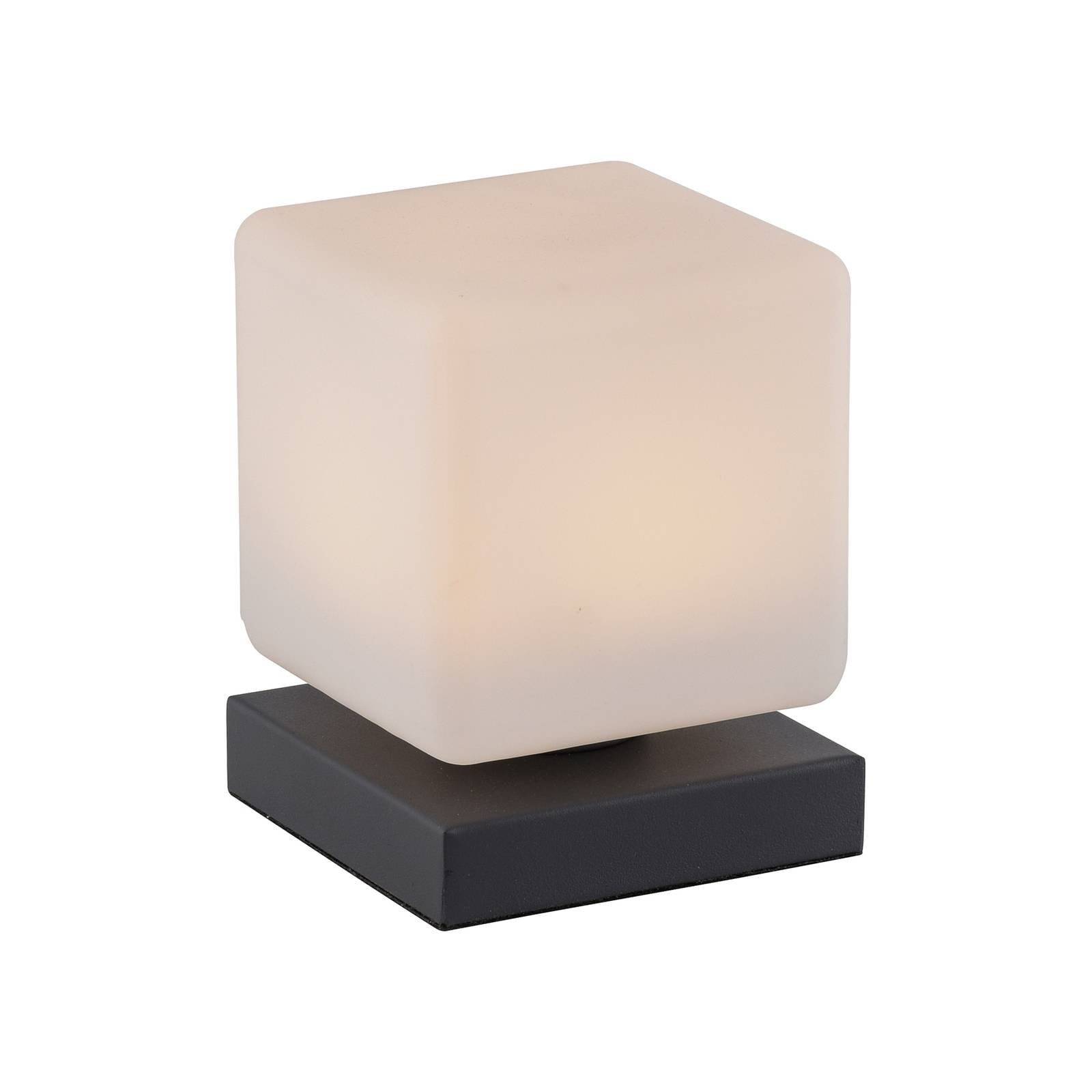 Paul Neuhaus LED-Tischlampe Dadoa, anthrazit, Glas, dimmbar