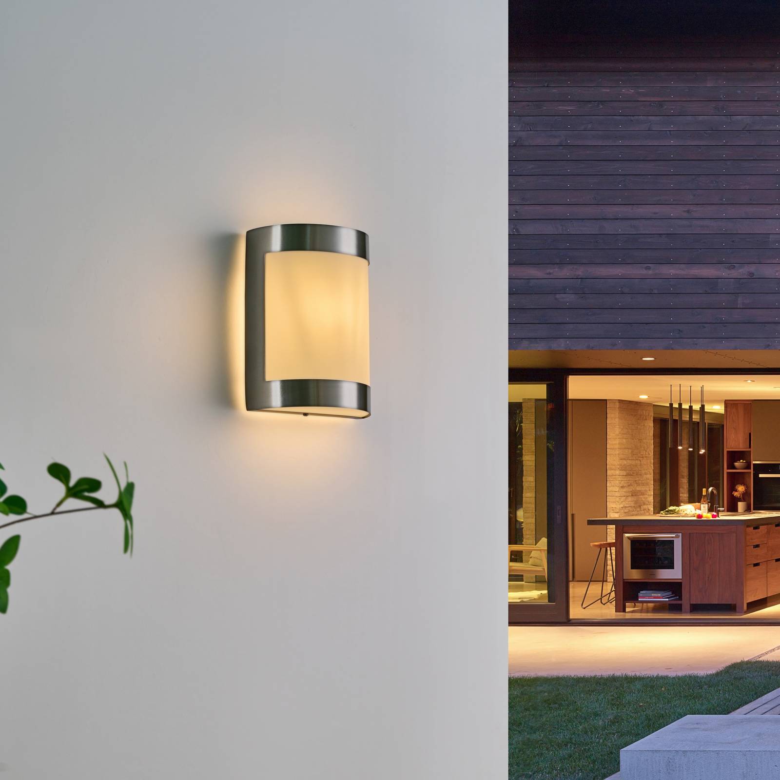 Photos - Floodlight / Street Light Lindby Kinga - stainless steel outdoor wall light 