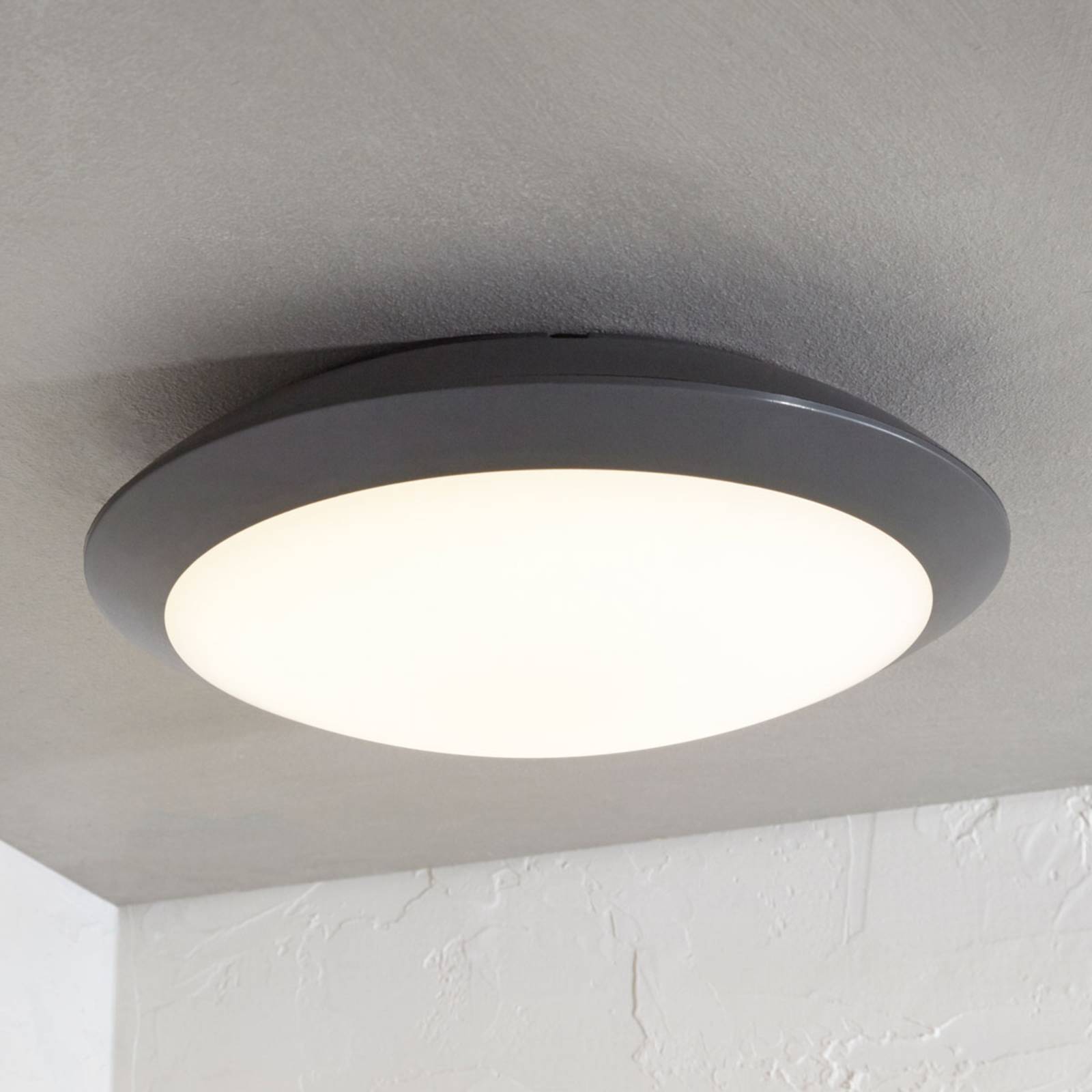 Plafonnier extérieur LED Naira gris sans capteur