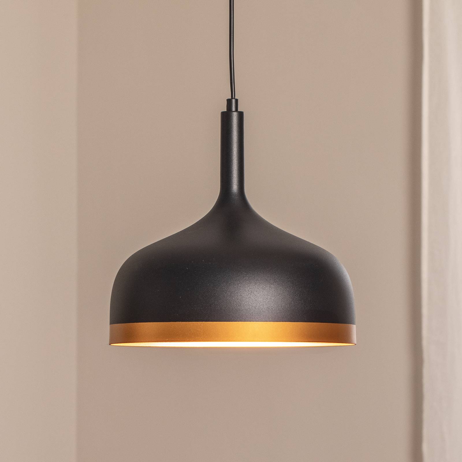 Hängeleuchte Sivani MR-826, schwarz/gold, Metall, Ø 30 cm günstig online kaufen