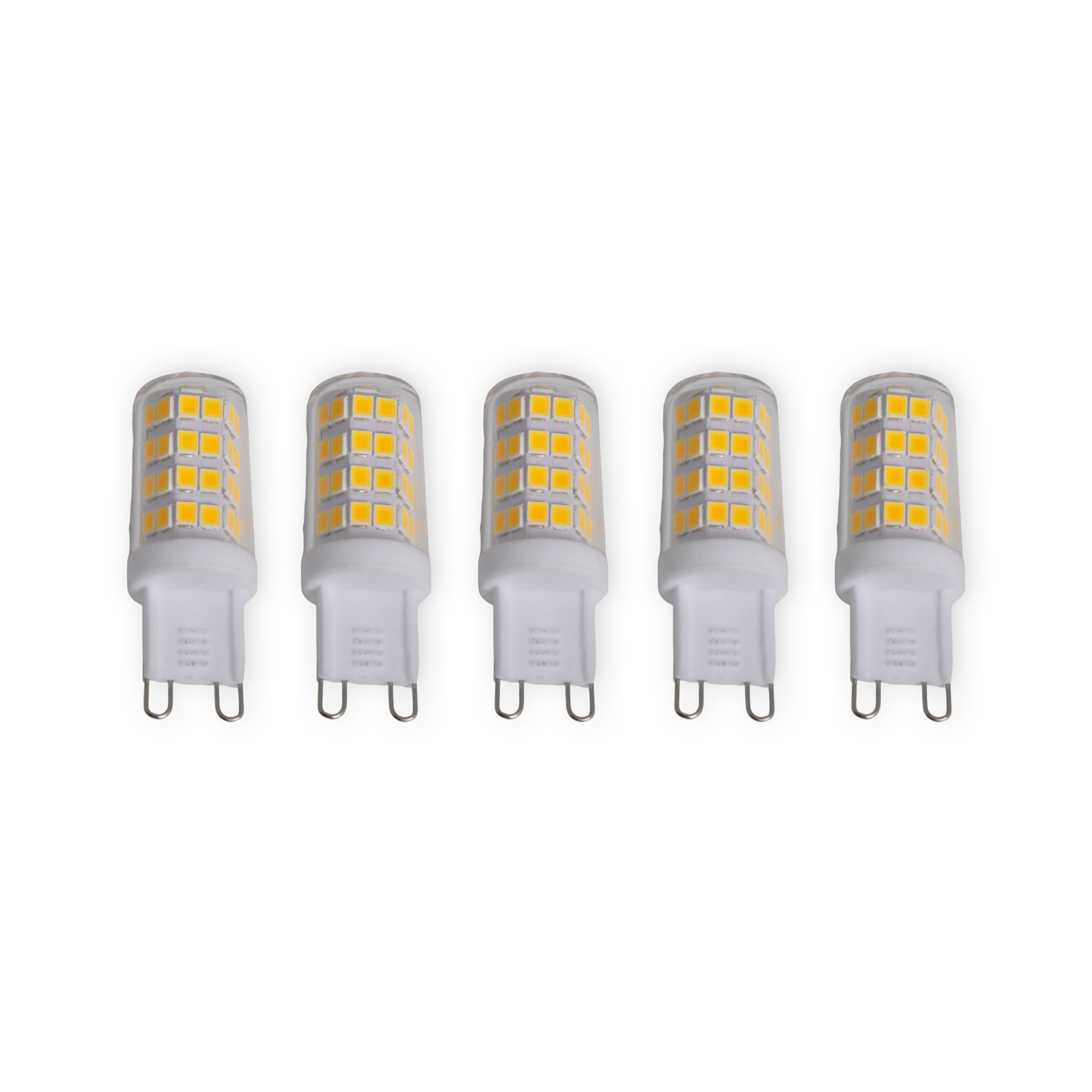 Lindby LED-Stiftlampe, 5er-Set, G9, 3 W, klar, 3.000 K
