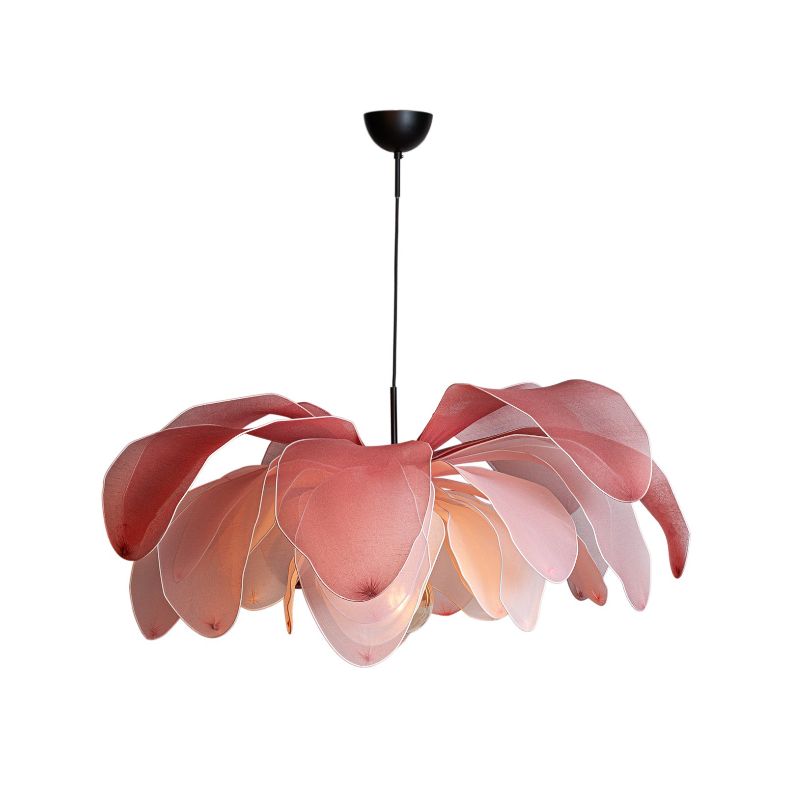 By Rydéns Lou Lou hanglamp, roze, Ø 80 cm, stof