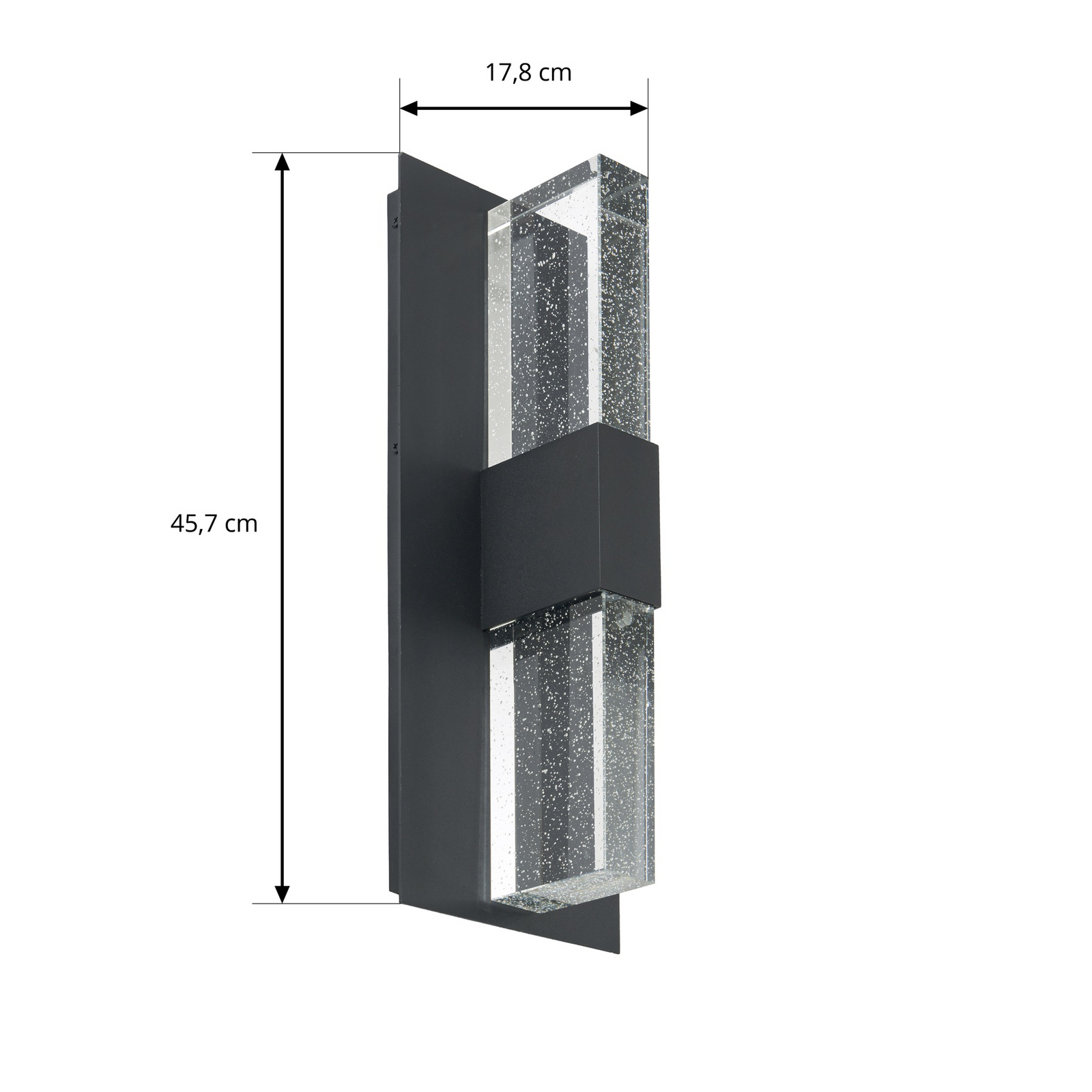 Lucande LED-Außenwandlampe Velune, anthrazit/klar, 46cm, CCT