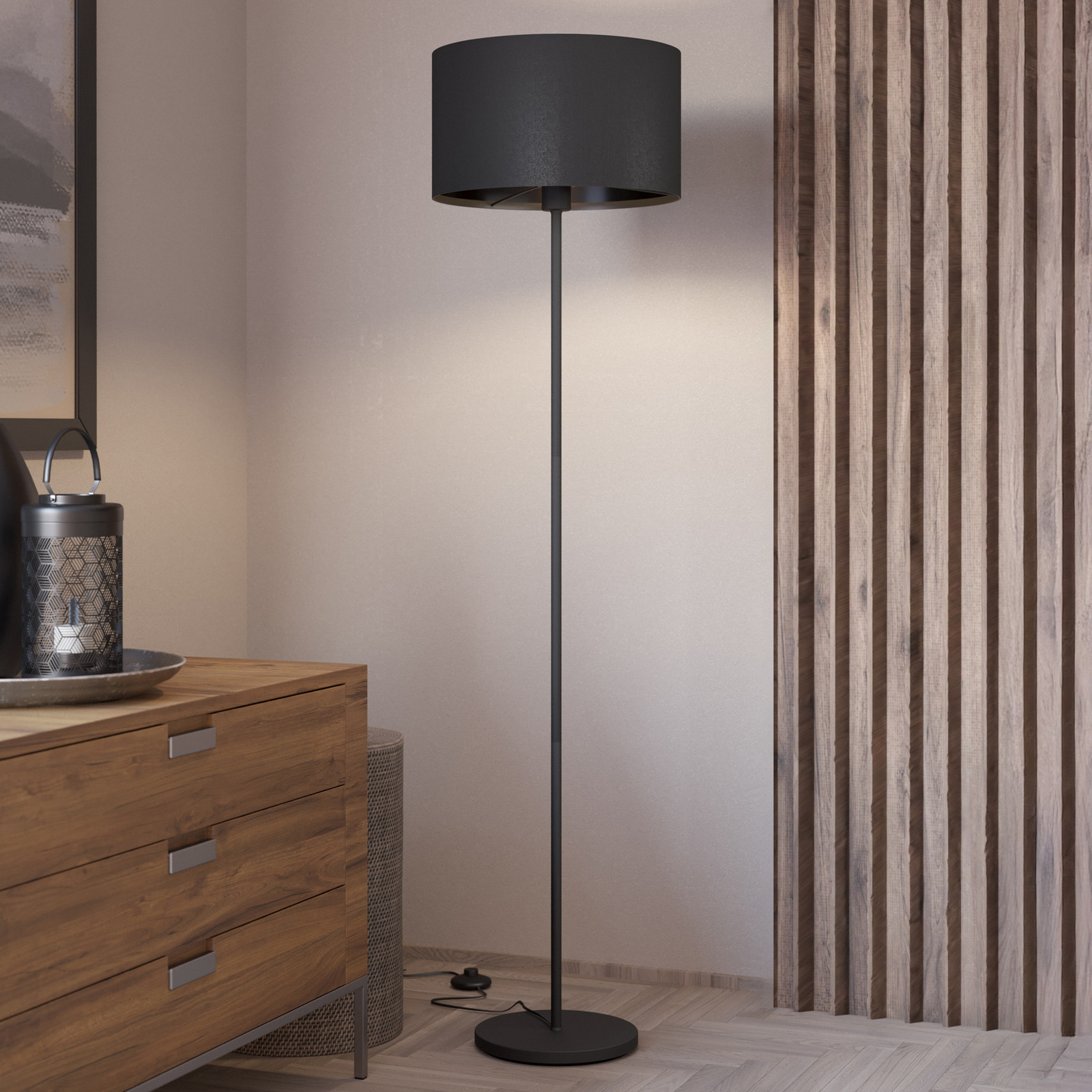 EGLO Maserlo lampadar negru inaltime 151 cm tesatura / oțel - Camera de zi / sufragerie - modern - Metal