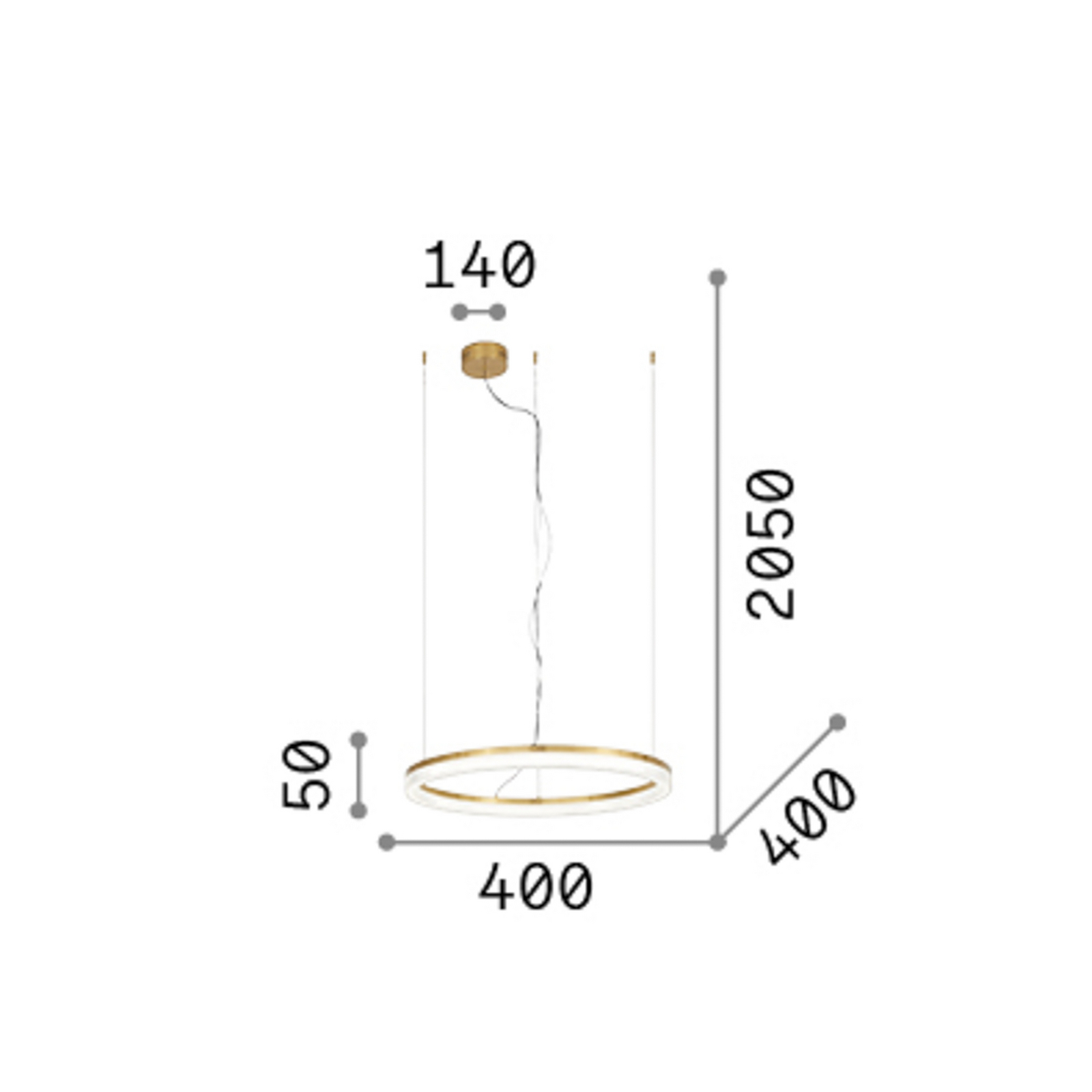 LED závesné svietidlo IDEAL LUX Crown, priemer 40 cm, mosadz, kov LED závesné svietidlo IDEAL LUX Crown, priemer 40 cm, mosadz, kov