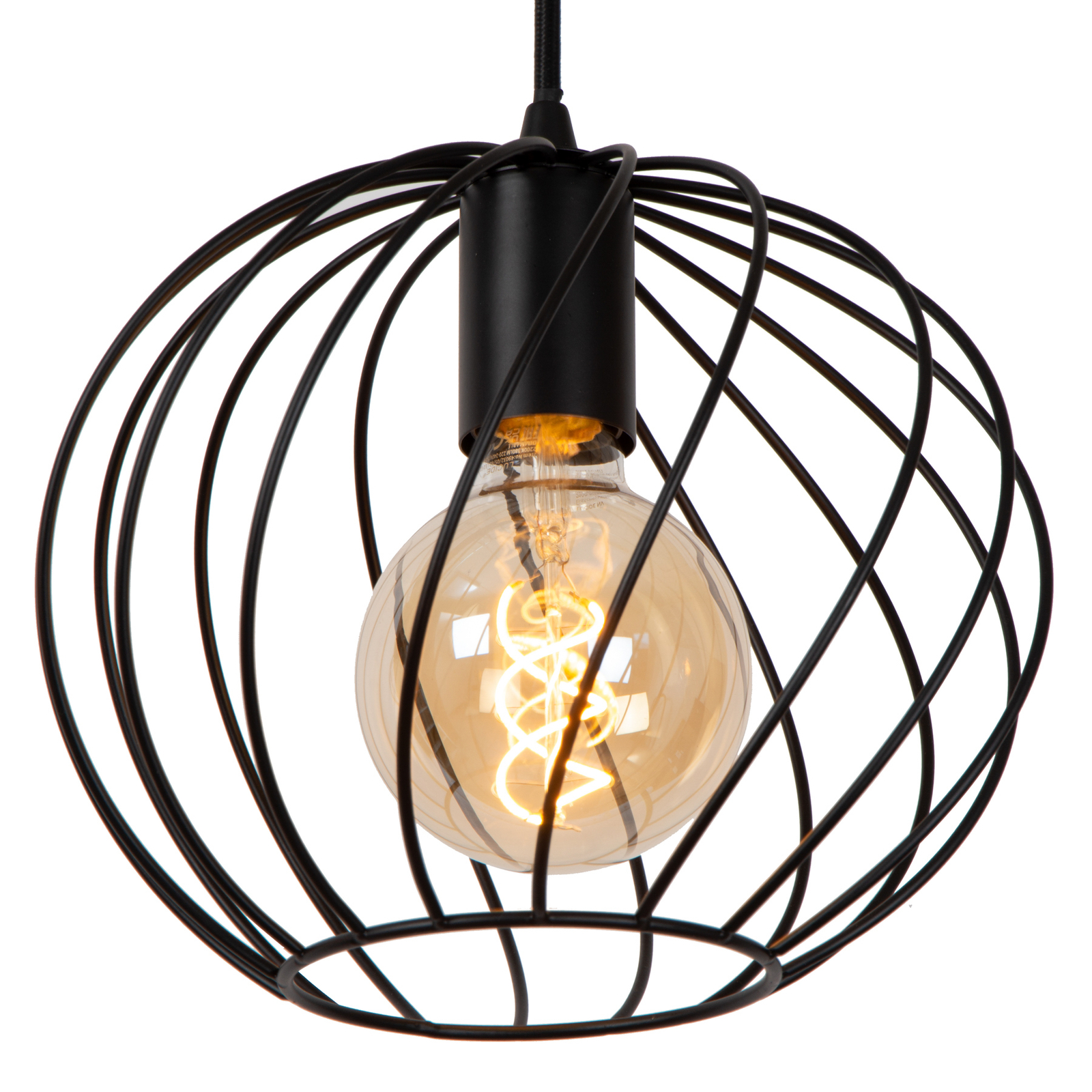 Hanglamp Danza, 3-lamps, langwerpig, zwart