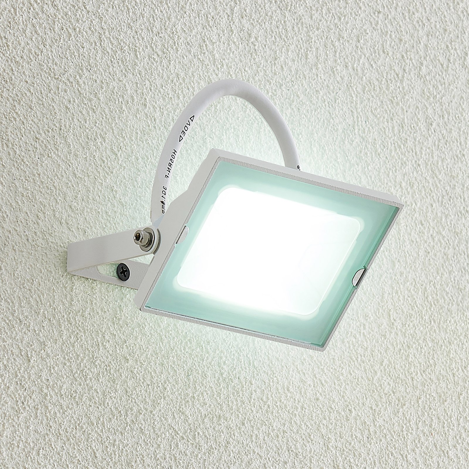Lindby Aine LED outdoor spotlight white 7.7 cm