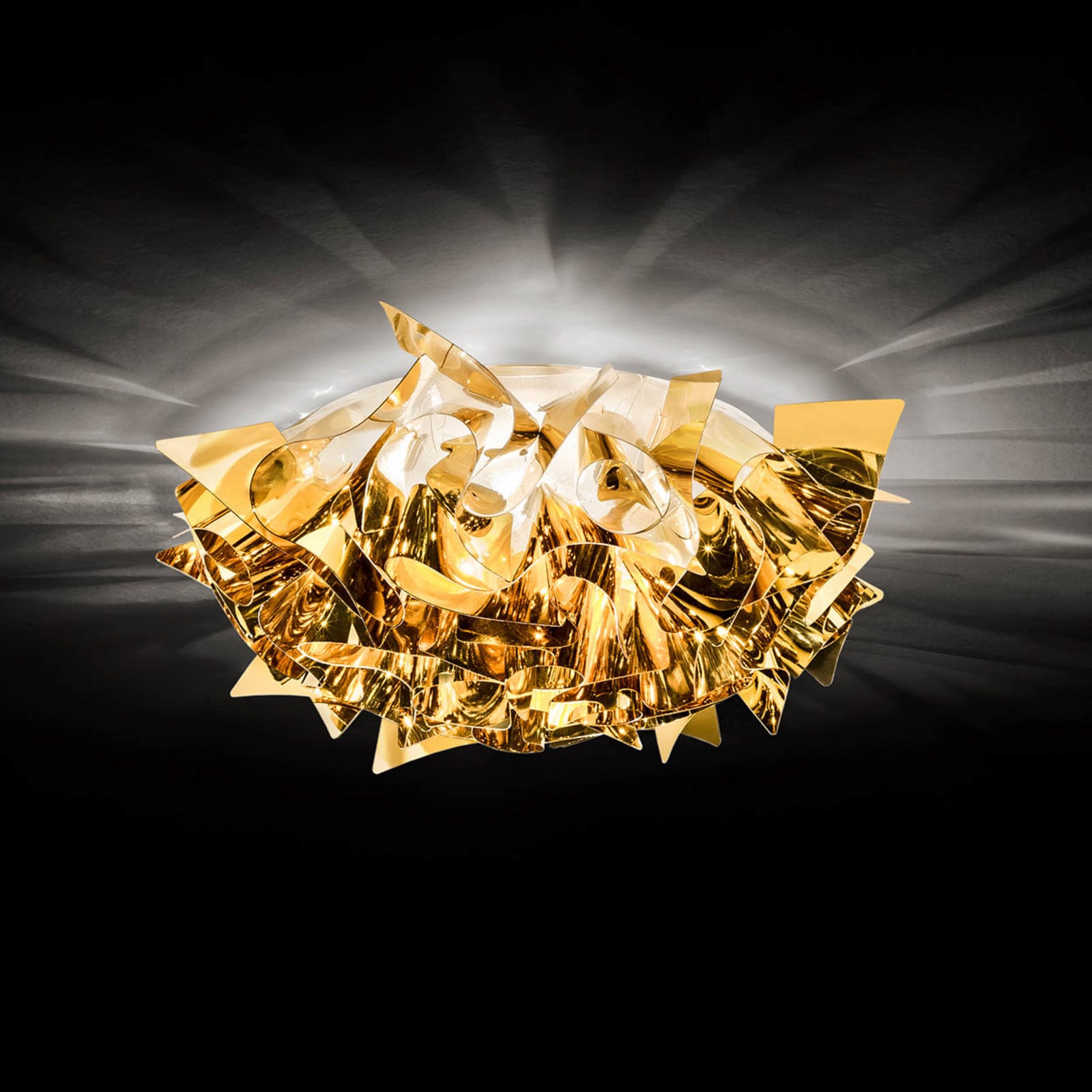 Candeeiro de teto de design Slamp Veli Mini Ø 32cm dourado