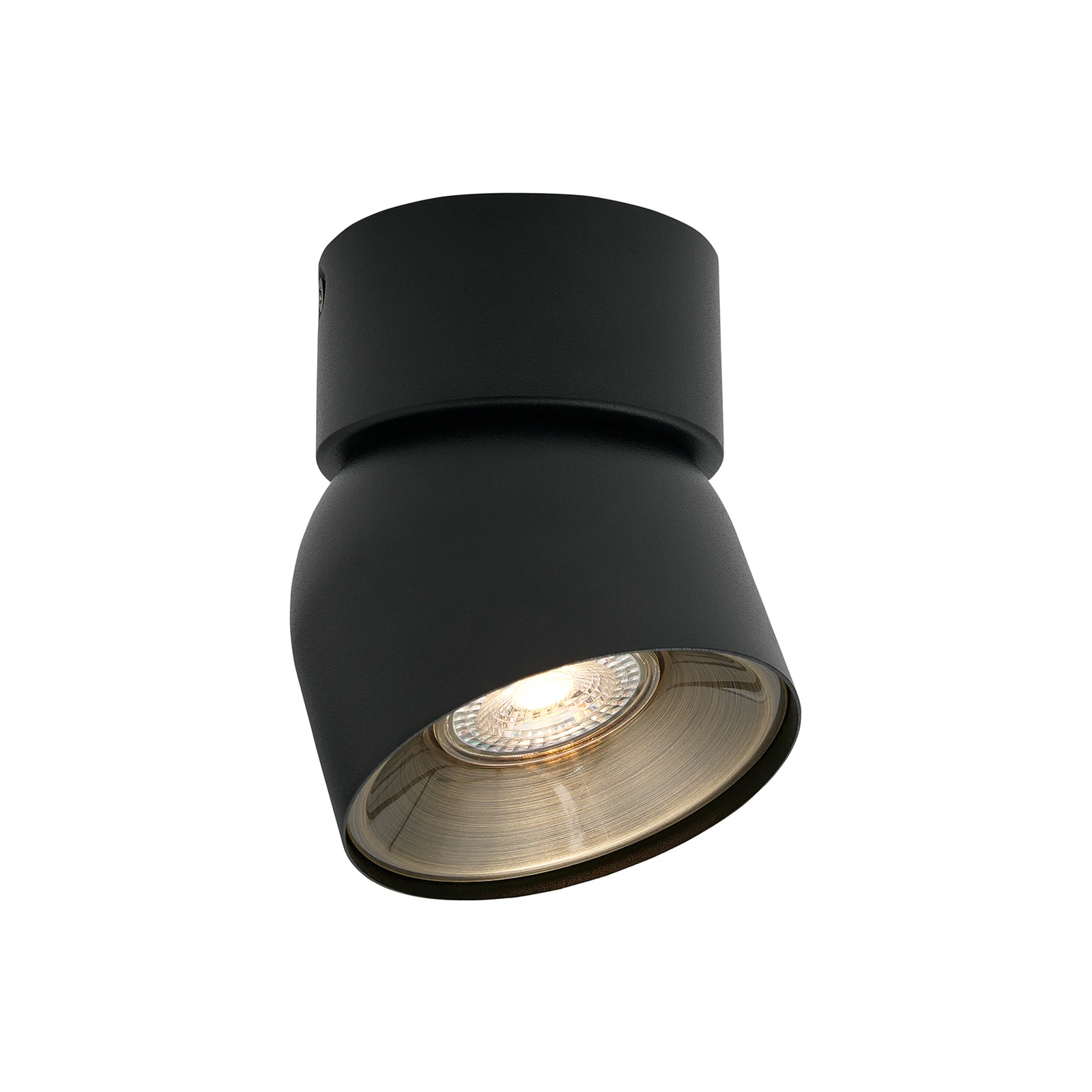 Downlight Pitcher, negru/alamă, 1 bec, metal, GU10