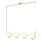 Glint hanglamp met glazen kappen, 4-lamps