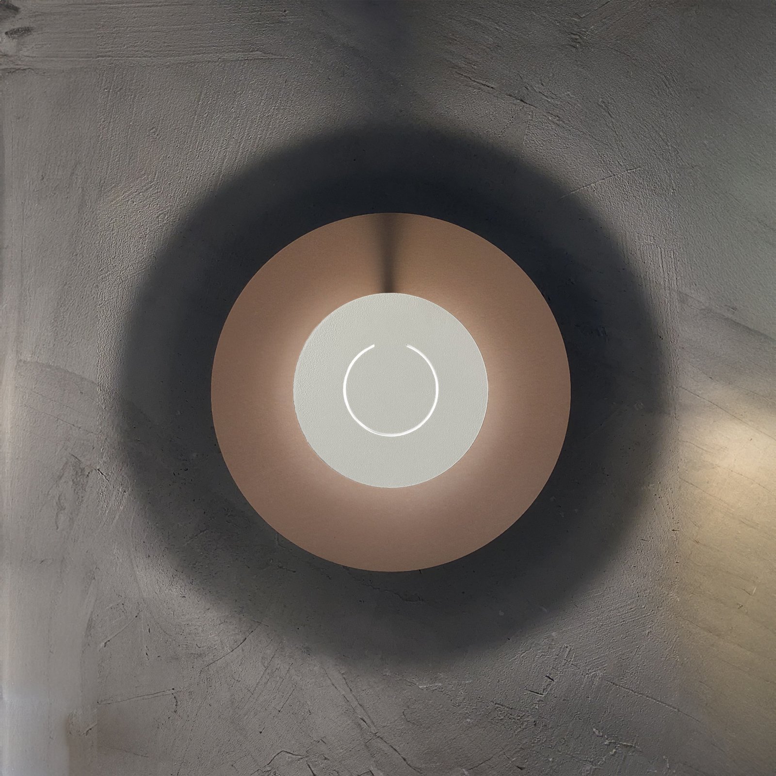 Knikerboker LED wall lamp DoppioZero, pink/white, Ø 30 cm