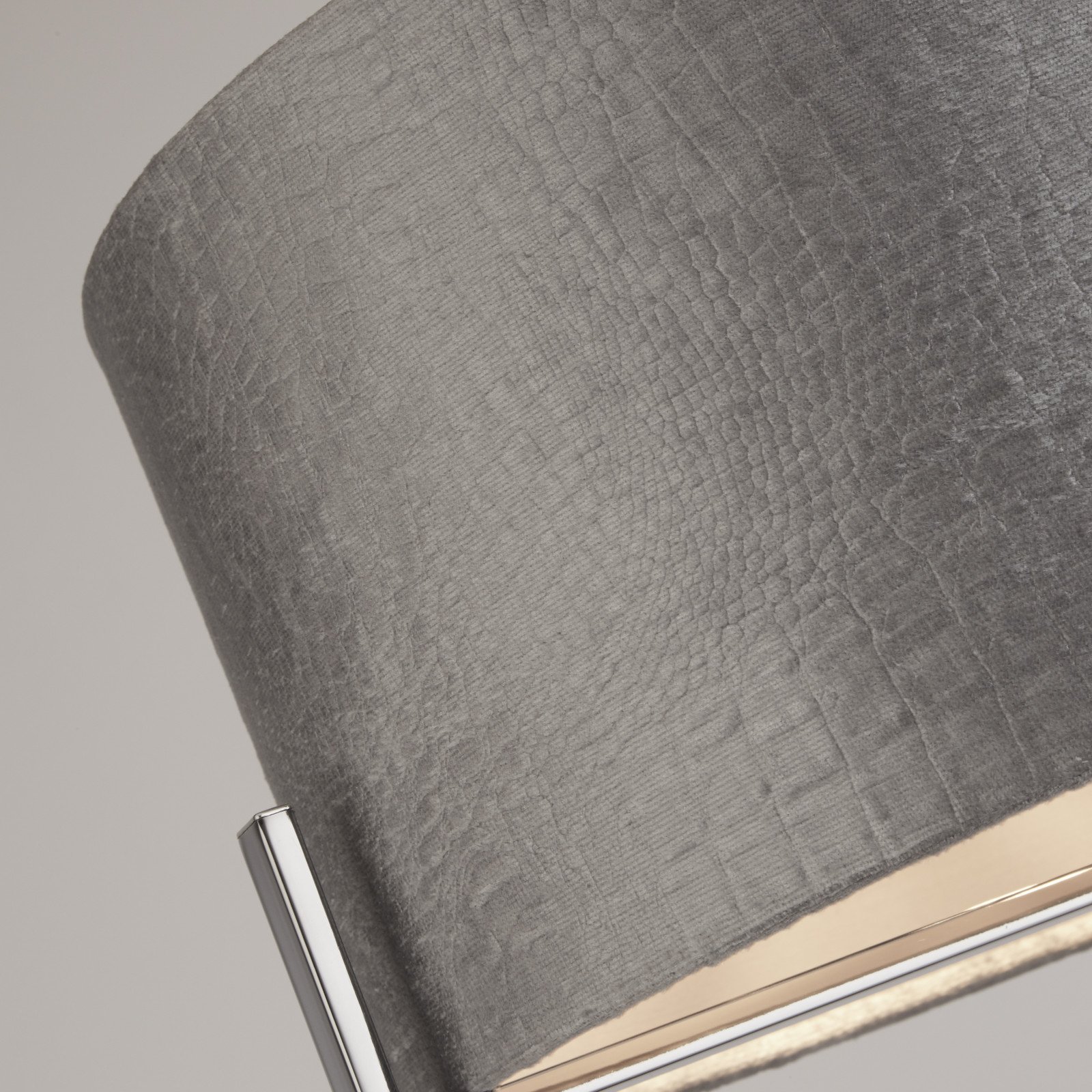 Searchlight Plachetă Kyran gri metal catifea Ø 40 cm E27 - Camera de zi / sufragerie - Modern - gri crom - Țesătură / Textil