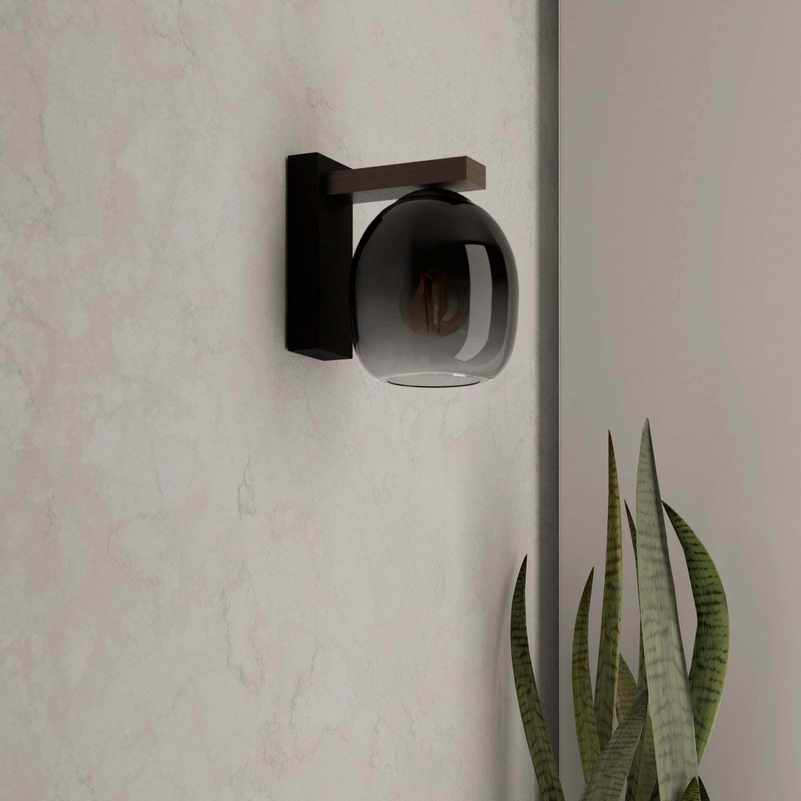 EGLO Filago stensko svetilo iz dimljenega stekla z eno svetilko