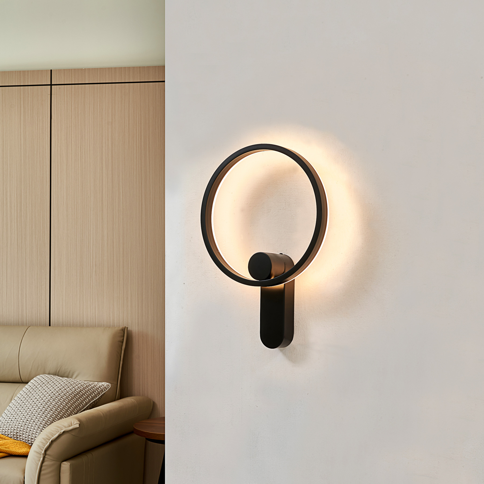 Lucande Yekta LED wall lamp indirect 10.5 W black