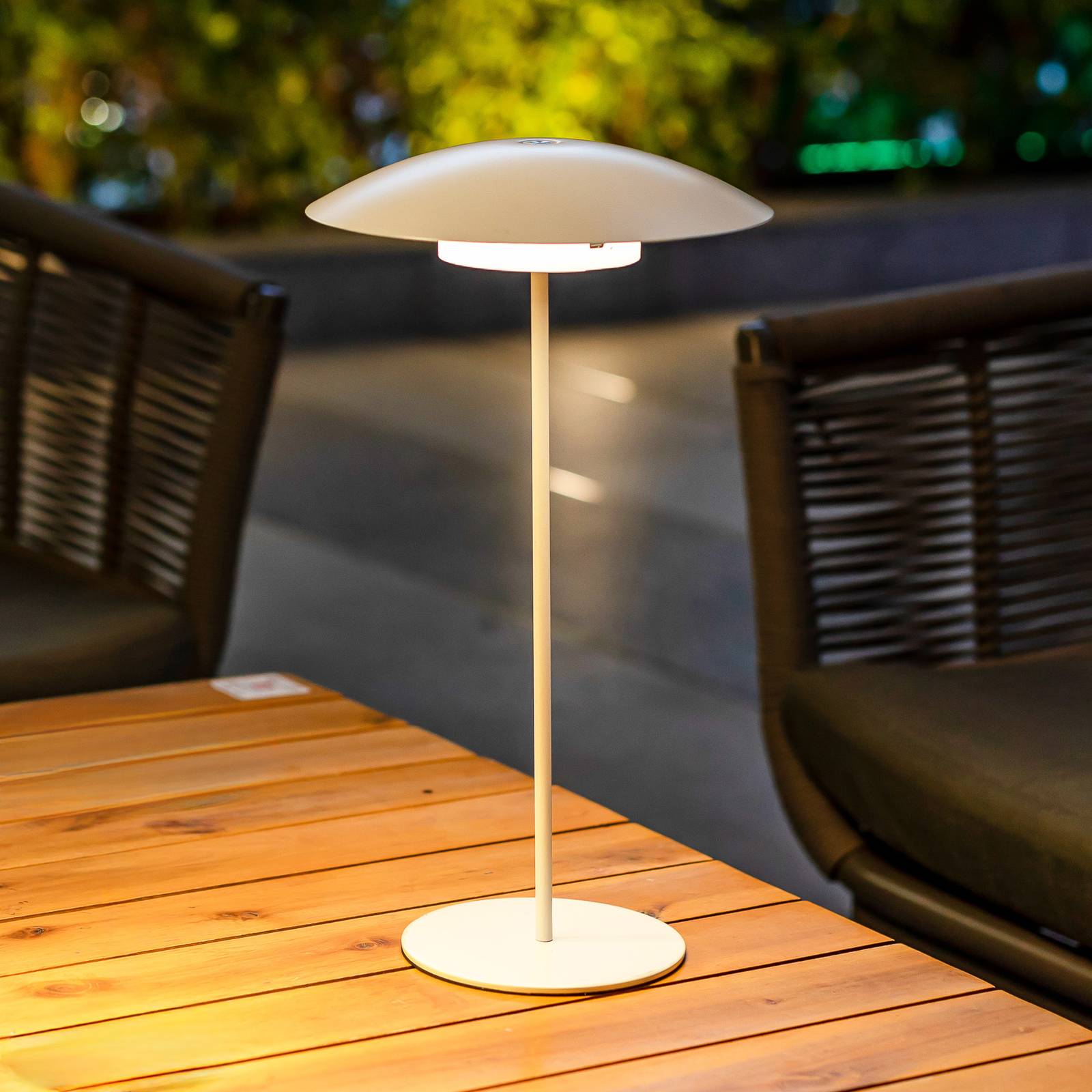 Lampa akumulatorowa LED Newgarden Sardinia IP44 biała 30 cm