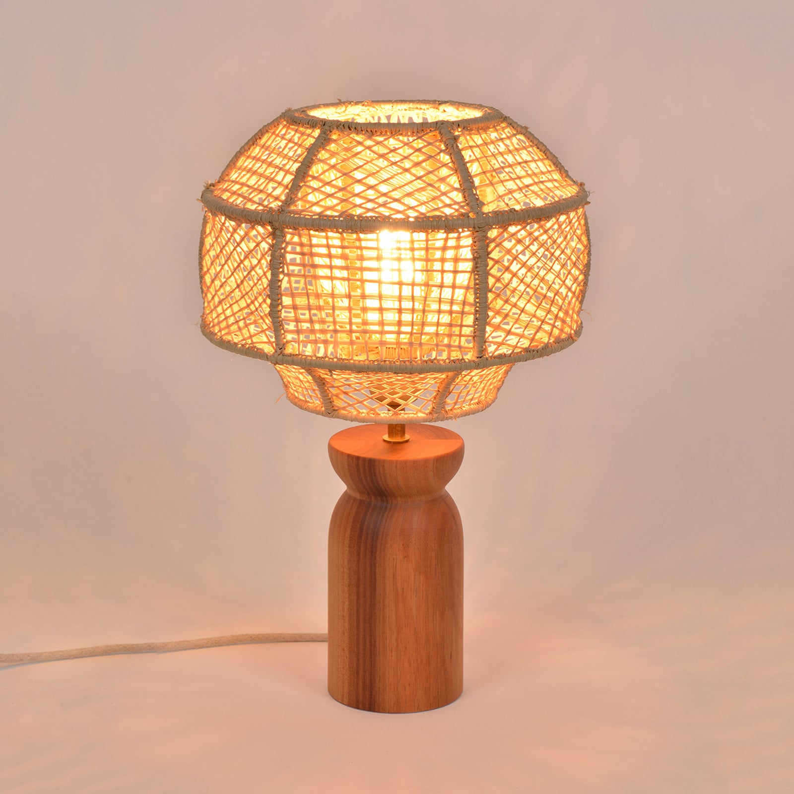 Odyssée Tischleuchte, Höhe 43cm MARKET SET - Wohnzimmer - Design - Holz - Mit Schirm