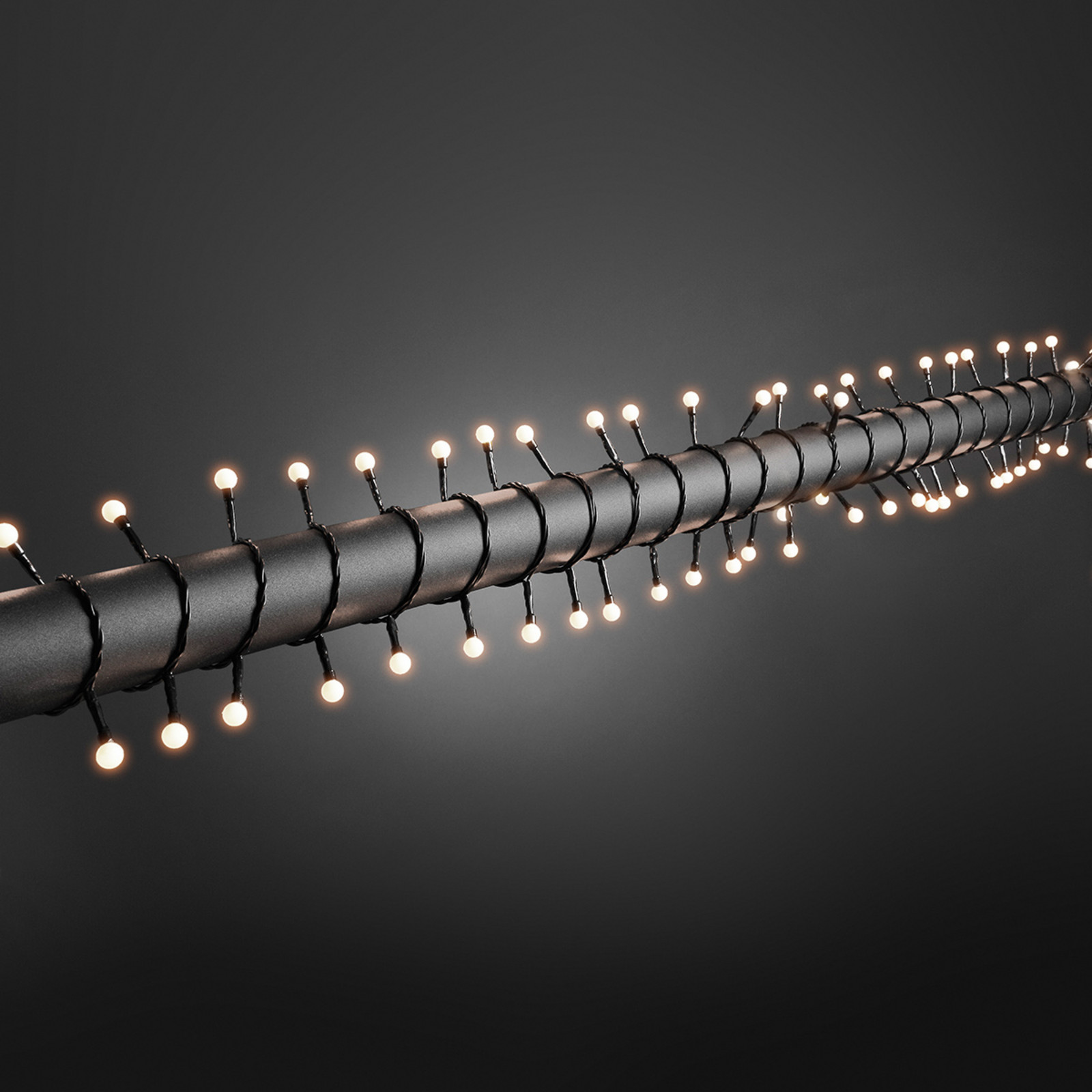 Konstsmide Christmas Mini-faróis LED para exterior 80fl. branco quente - Preto - Plástico