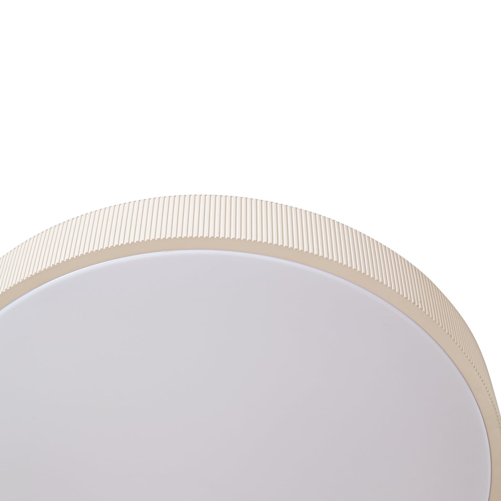 Lindby LED griestu lampa Zylo, smilškrāsā, Ø 49 cm, CCT, ar dimmeru