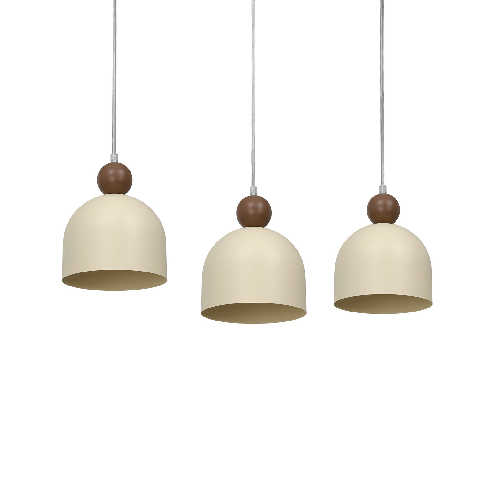 Suspension Timon, taupe/beige, longueur 60 cm, métal, à 3 lampes Suspension Timon, taupe/beige, longueur 60 cm, métal, à 3 lampes
