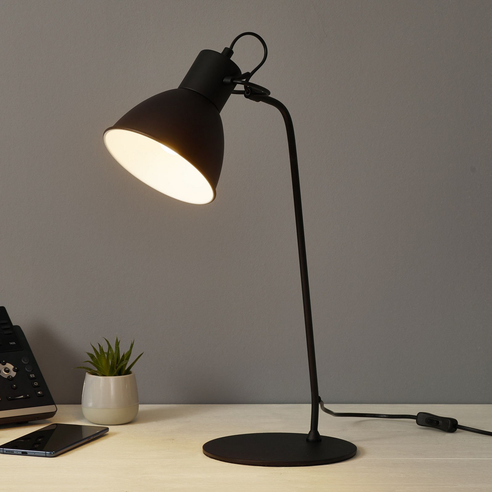 Lucide Lampă decorativă de masă Shadi în negru - Studiu / Birou - modern - Metal