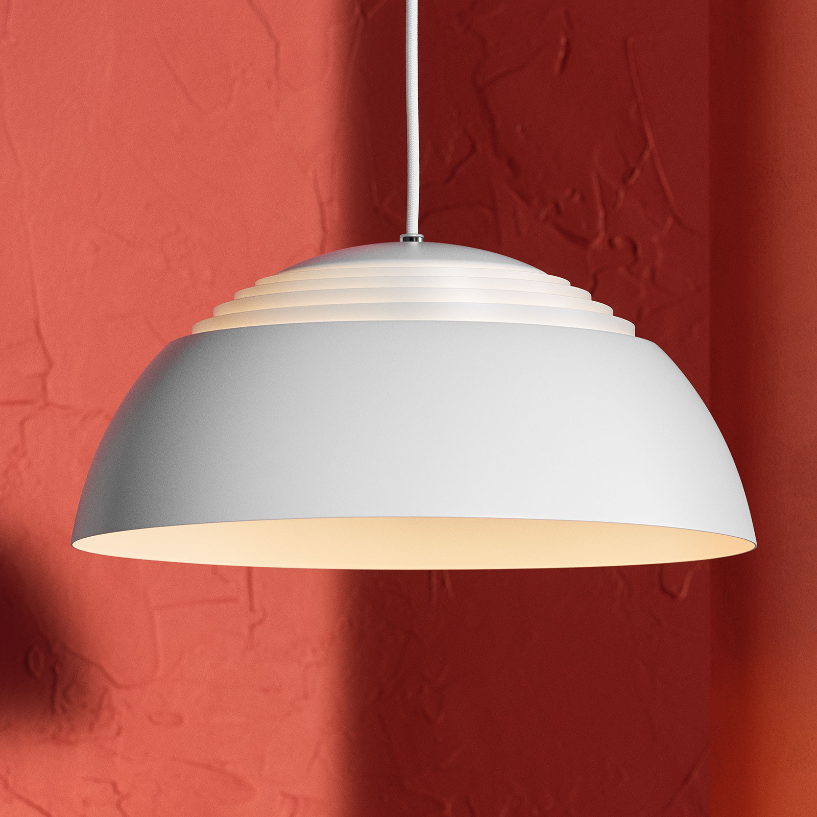 Louis Poulsen AJ Royal lampă susp. LED 37cm alb - Camera de zi / sufragerie - design - Metal