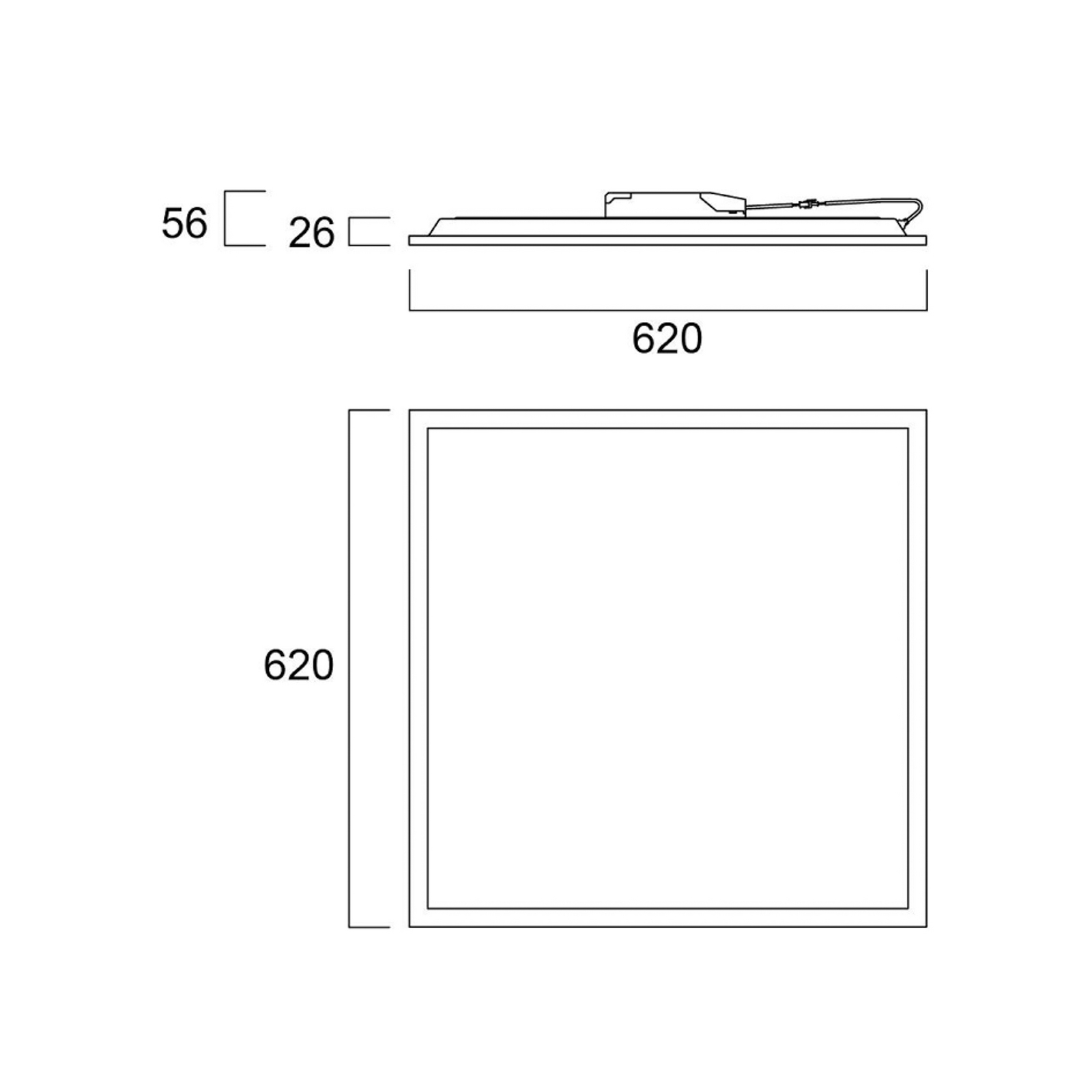 Sylvania LED-panel Start, 62,5 x 62,5 cm, 840, DALI, 30 W