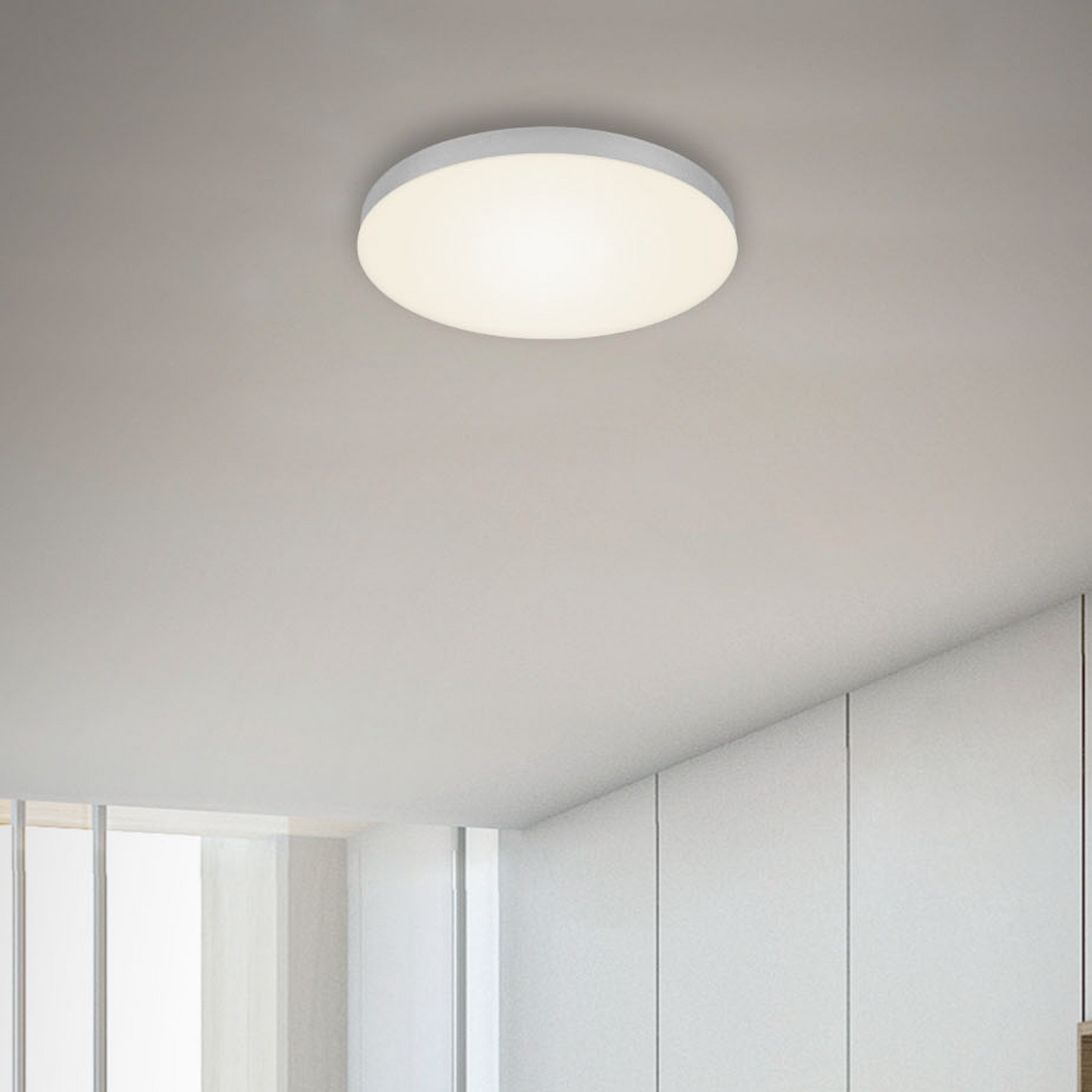 Briloner Plafonieră cu LED Flame Ø 287 cm argintiu - Camera de zi / sufragerie - modern - argintiu mat satinat - Metal