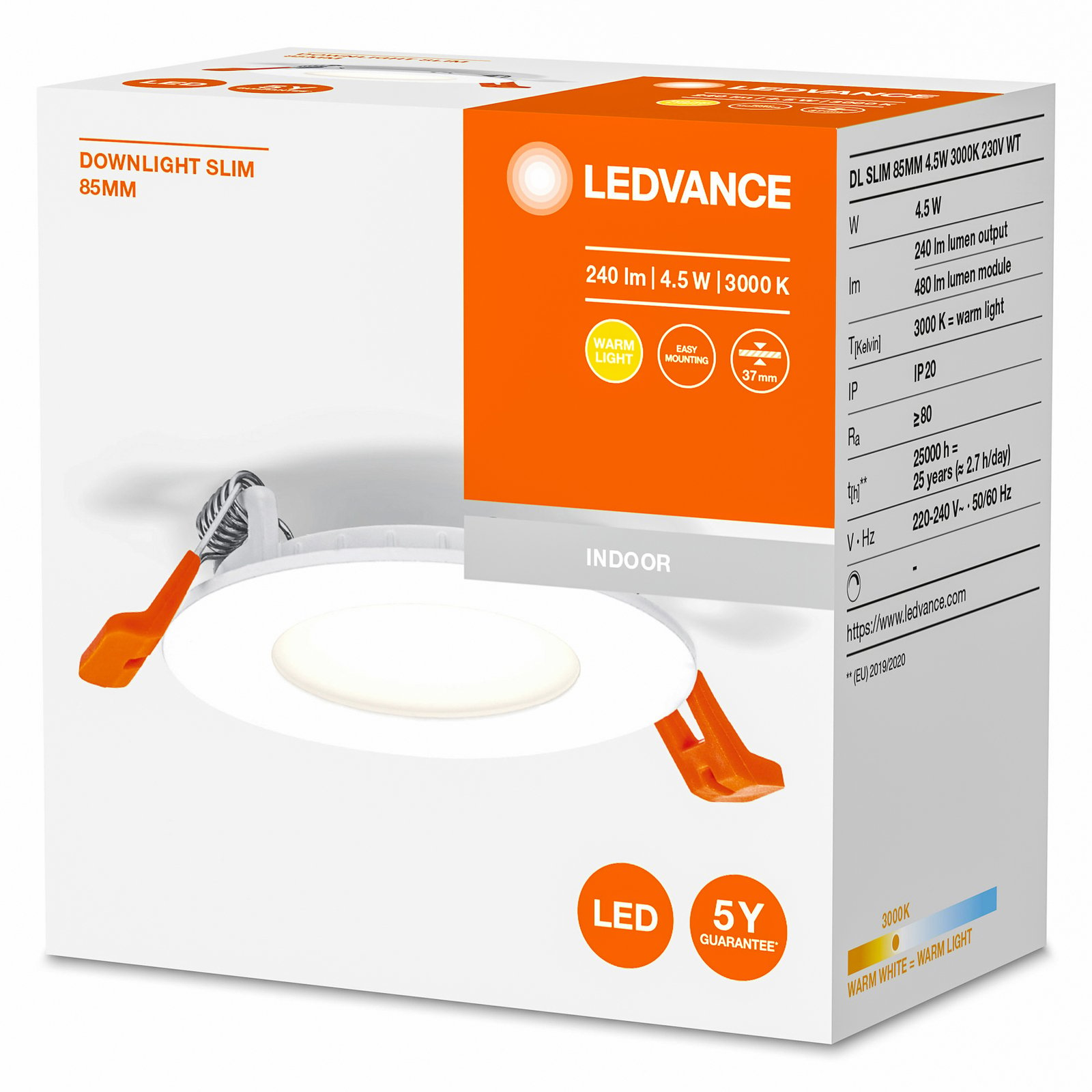 LEDVANCE Recess Slim spot LED incasso Ø8,5cm 3000K