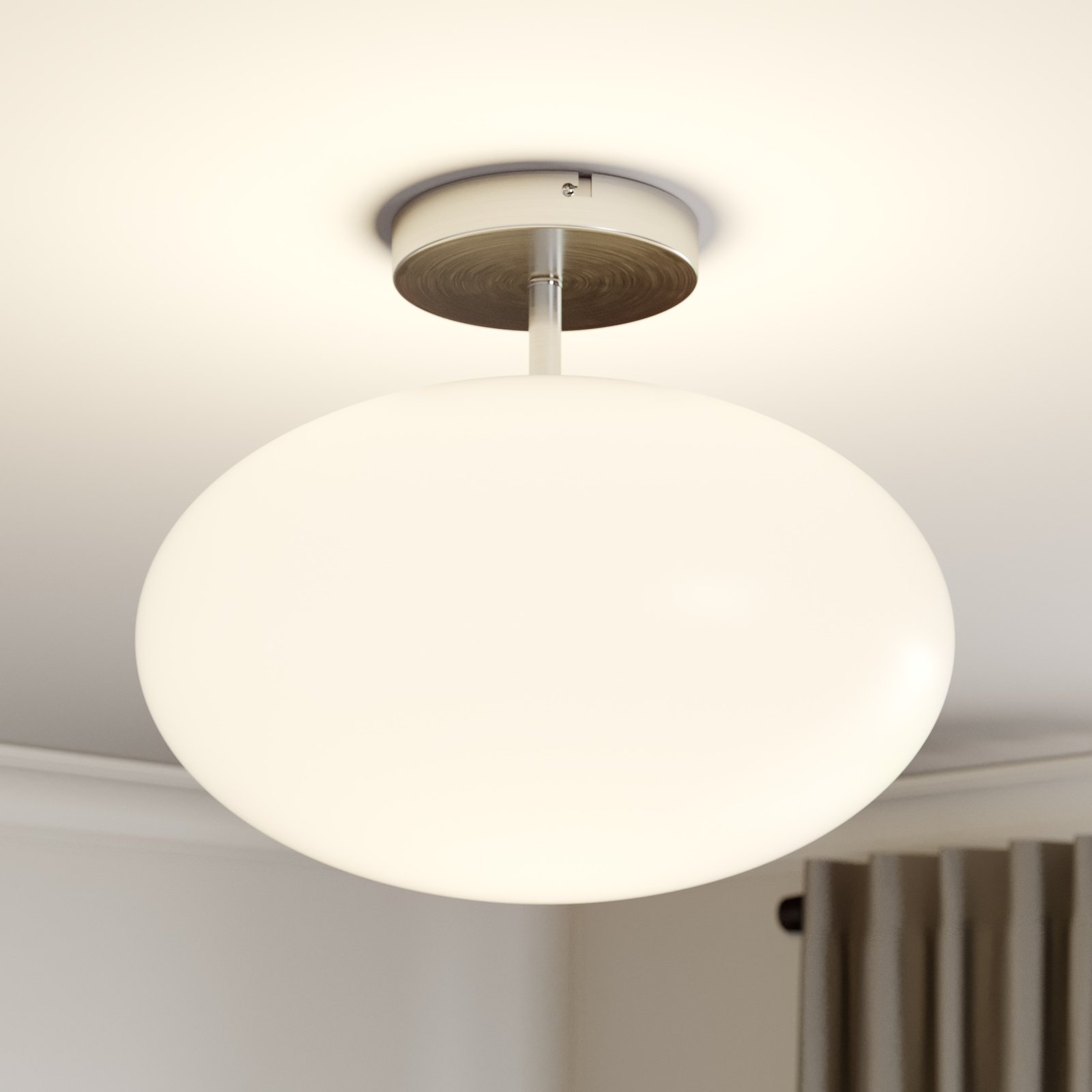 Sonika Ceiling Lamp Satin Nickel/Opal White - Lindby