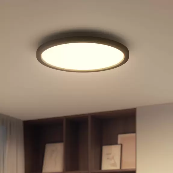 Lampenwelt Philips Hue White Ambiance Aurelle Ø39,5cm schwarz