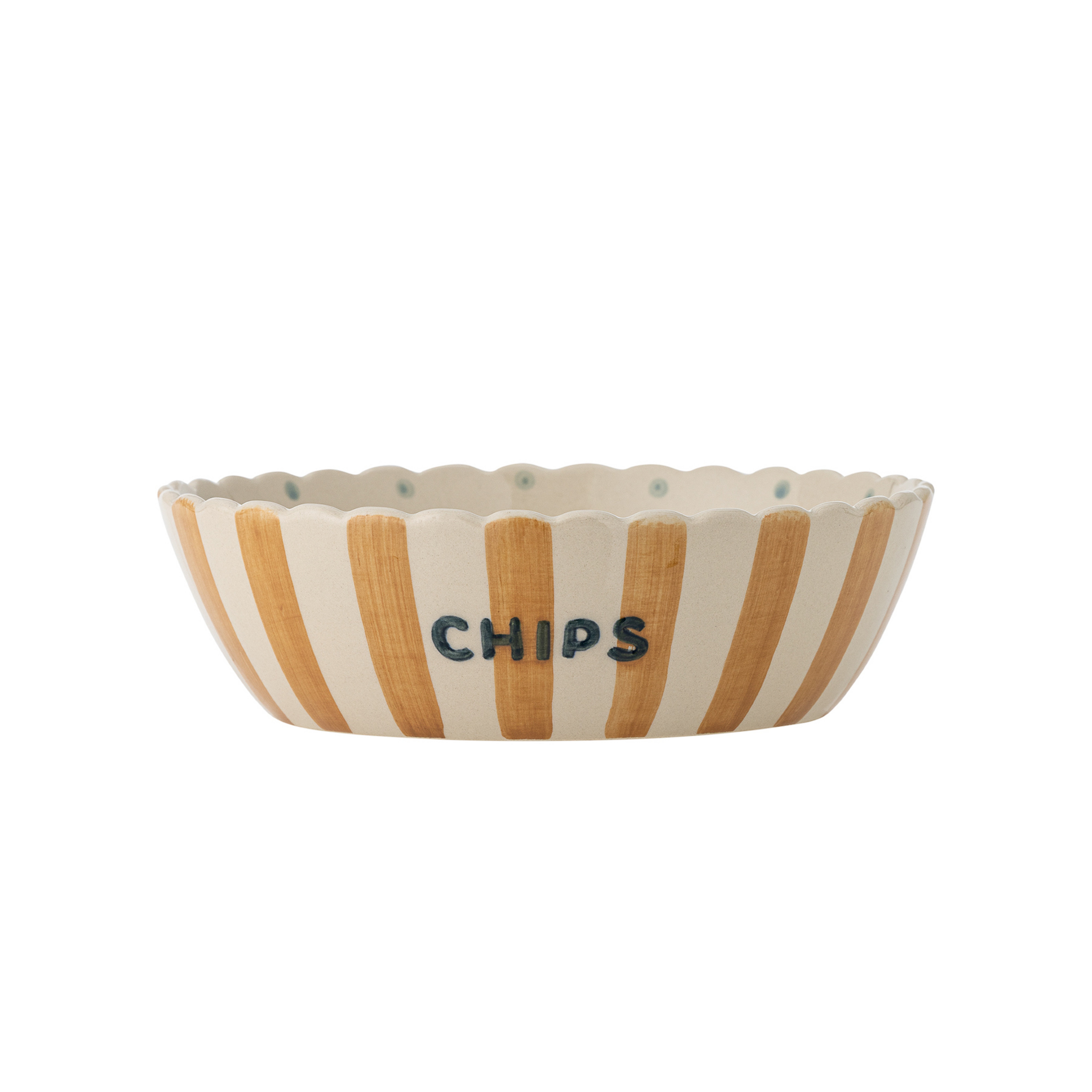 Chip Schale, orange/weiß, Höhe 7 cm, Keramik - Bloomingville