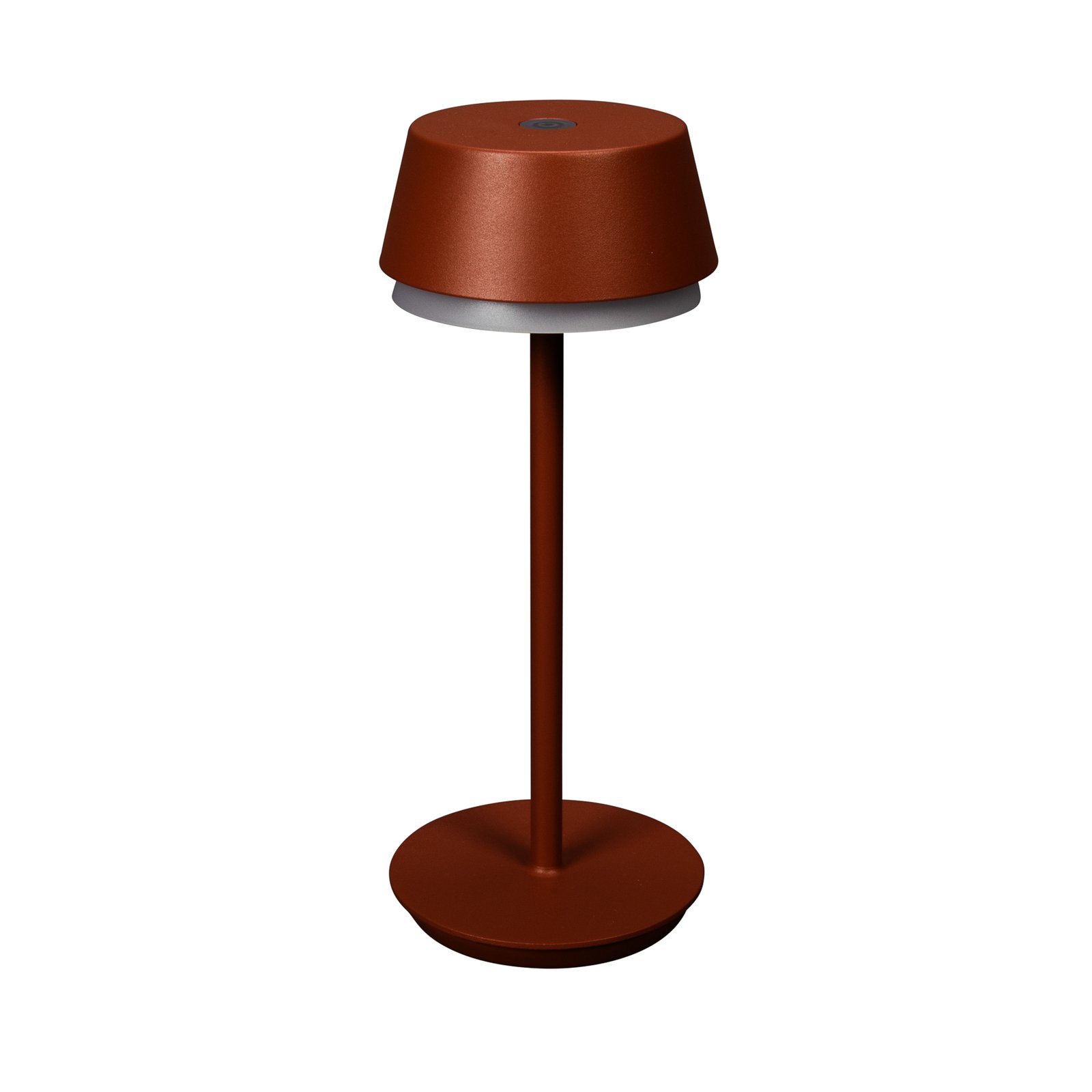 Lampe de table LED à accu Lyon, terracotta, IP54, variateur d'intensité,