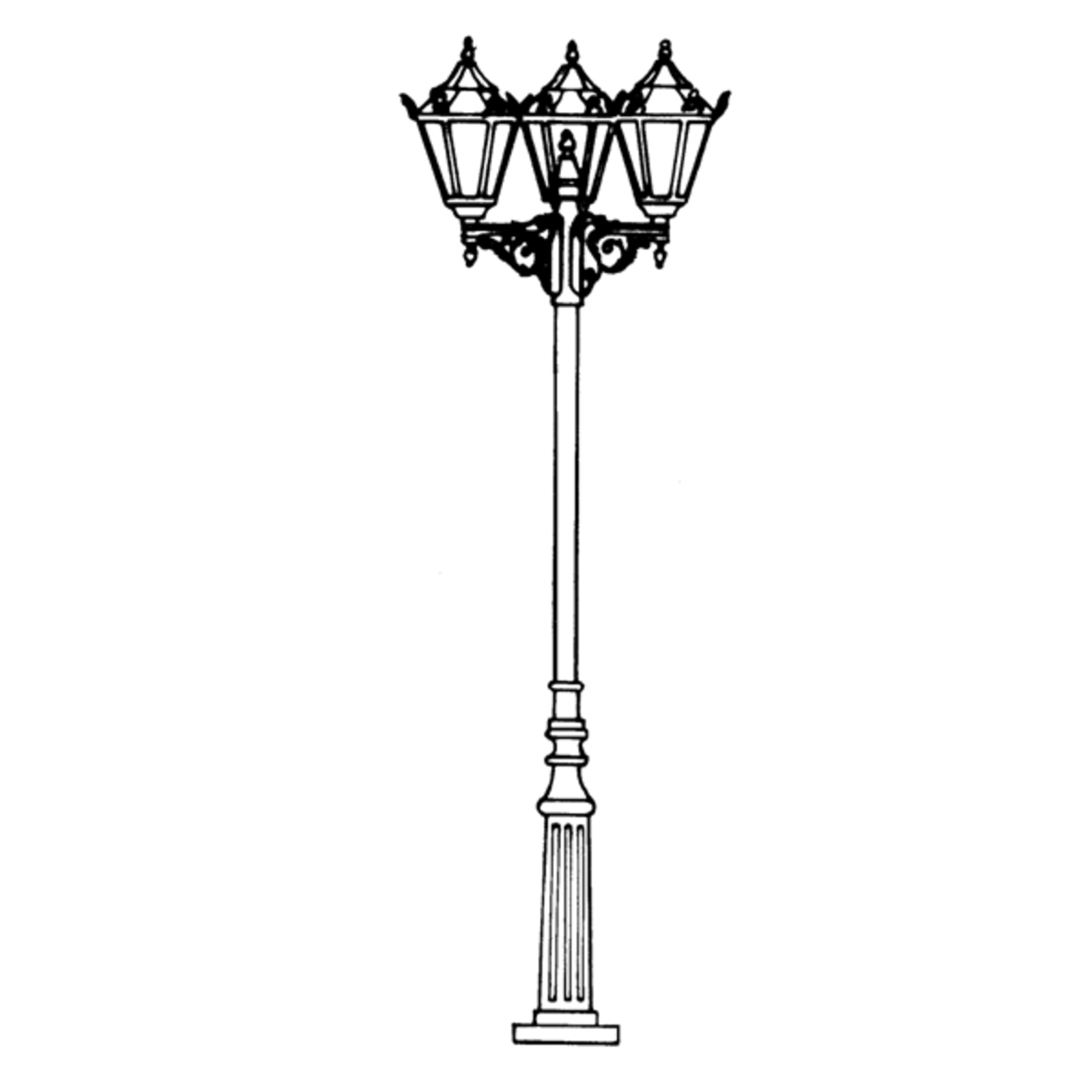 Lampione stile rustico 756 S, 3 luci