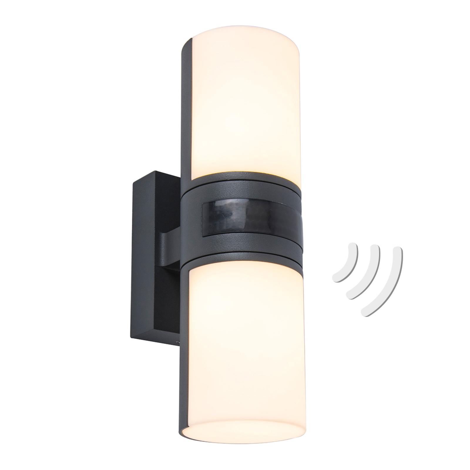 Eco-Light Cyra LED outdoor wall light, 2-bulb, sensor, die-cast aluminium, plastic, 15 W, energy efficiency: A+, H: 24.5 cm
