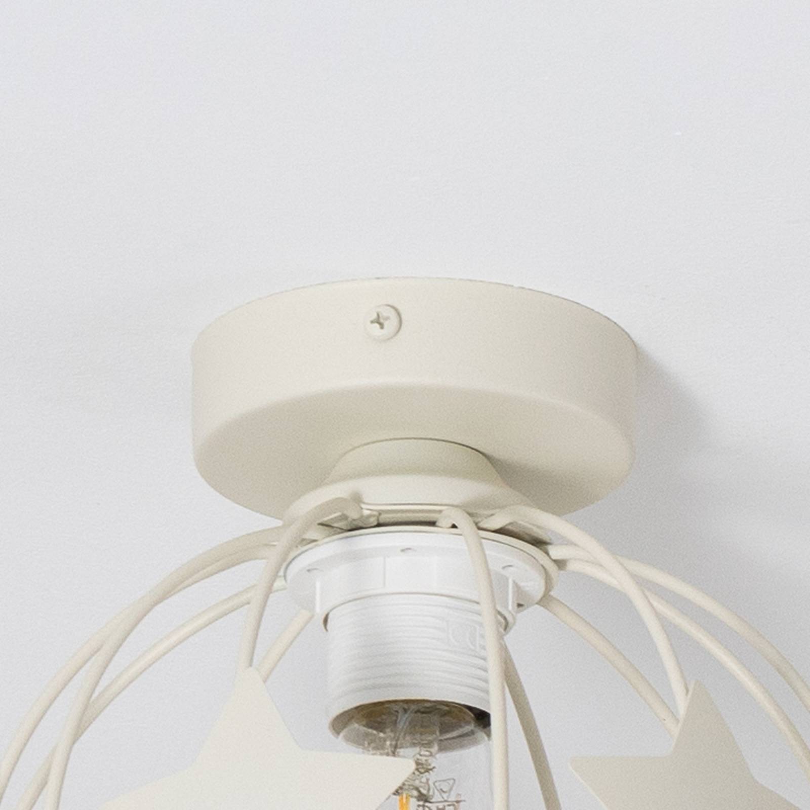 Lampa sufitowa Stars, kolor piaskowy, metal, Ø 21 cm