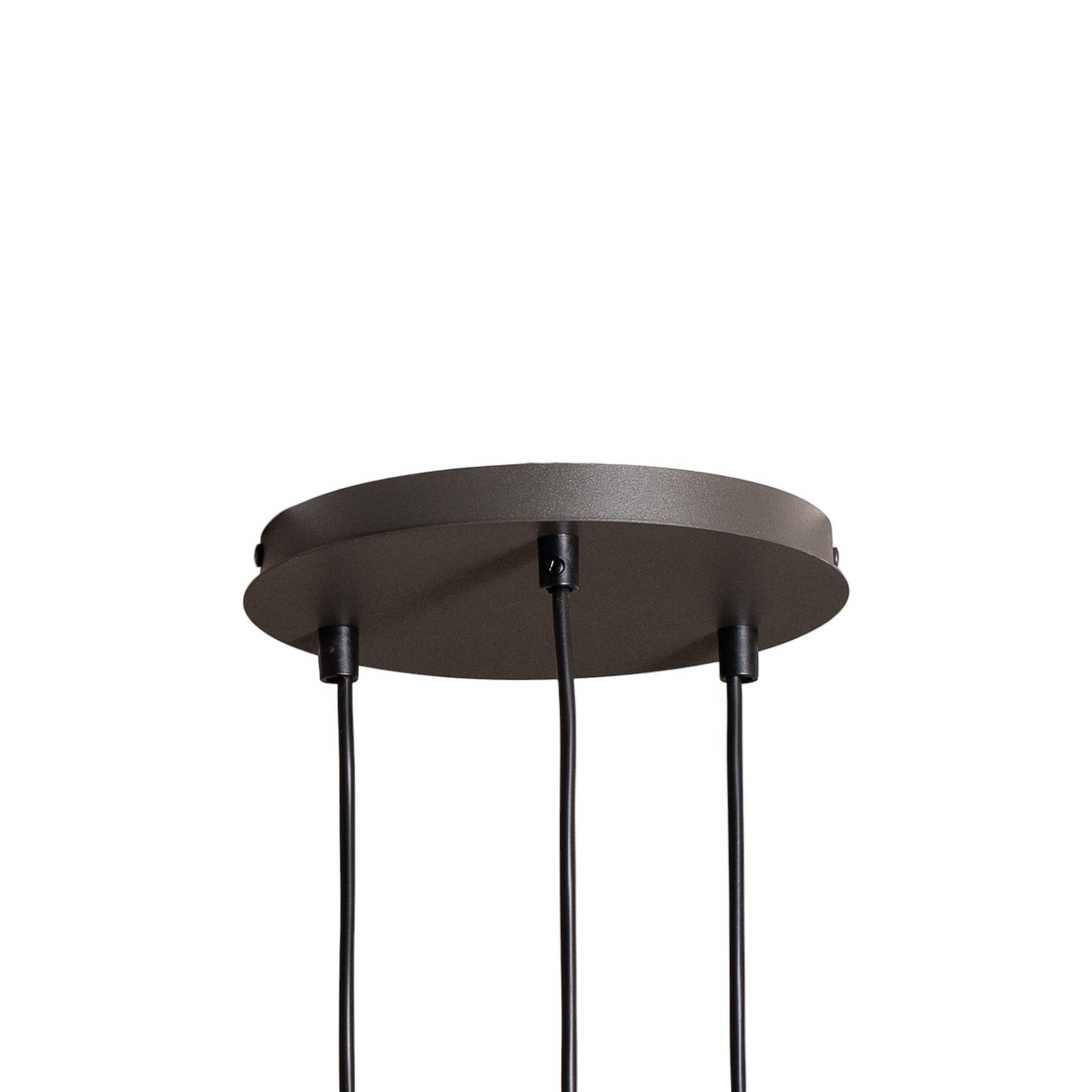 Żyrandol Rif 3, oliwkowo-zielony, okrągły, 3-punktowy, Ø 33 cm