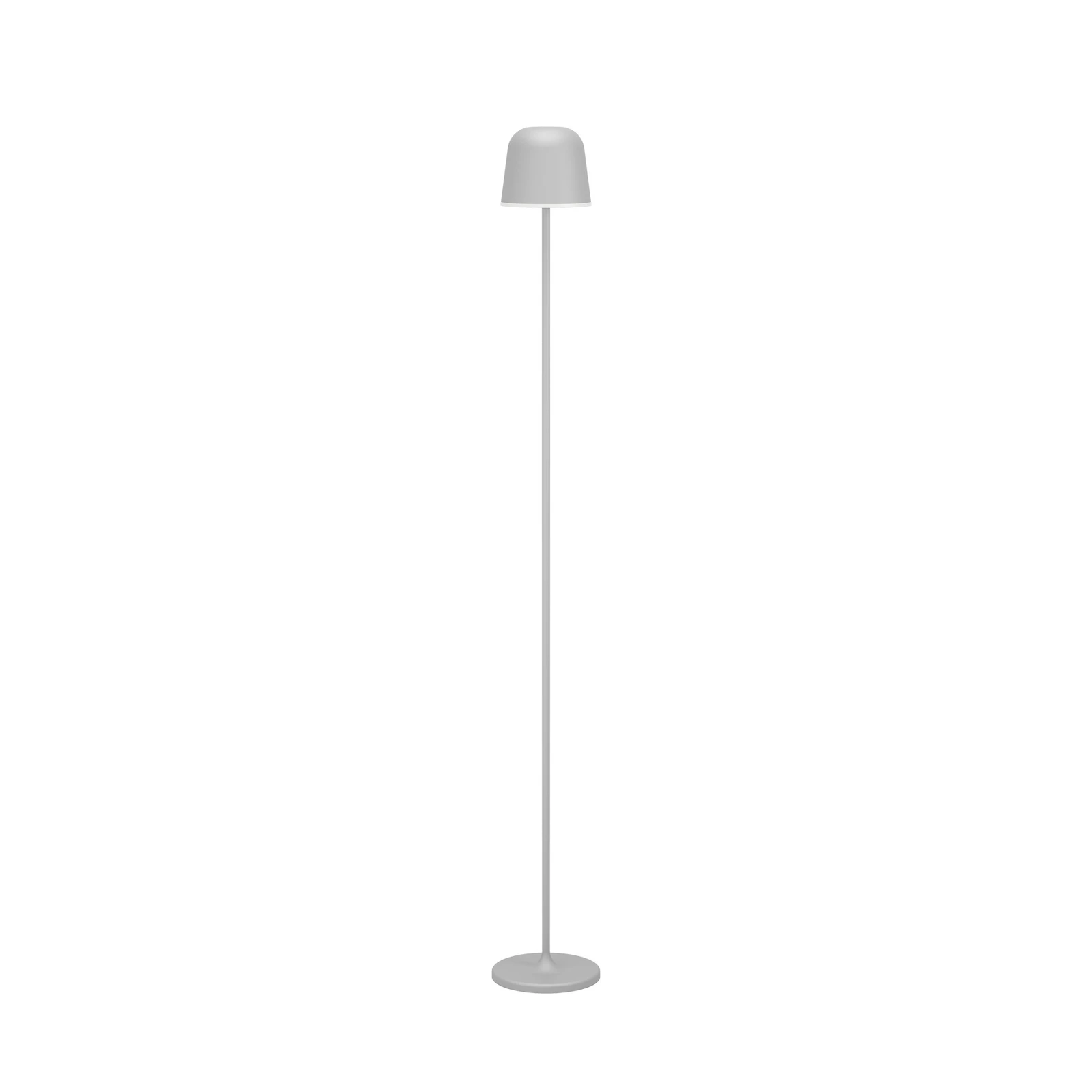 LED záhradná lampa na batériu Mannera-L, sivá, výška 140 cm, kovová