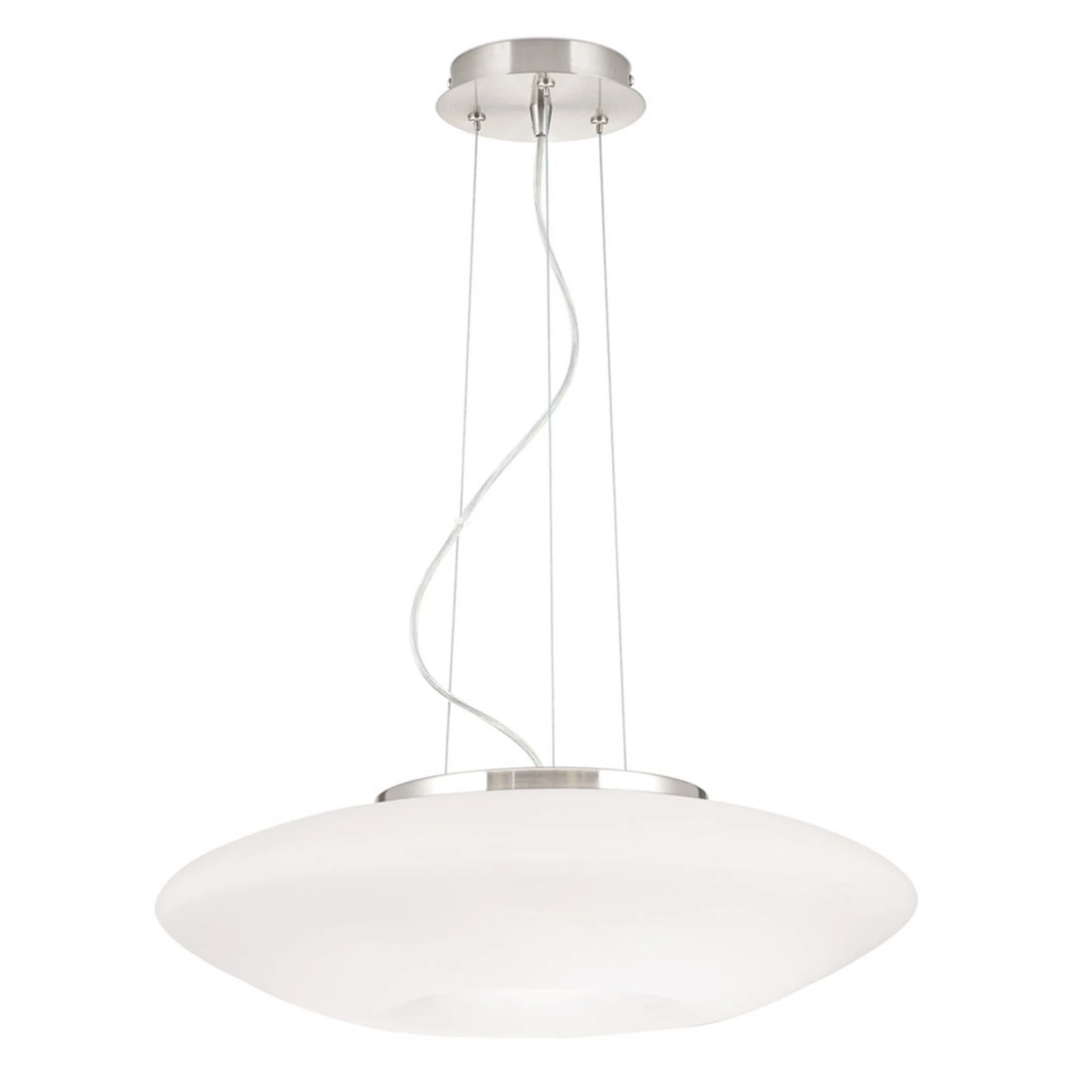 Lampada sospensione Blanc vetro opale nichel satin