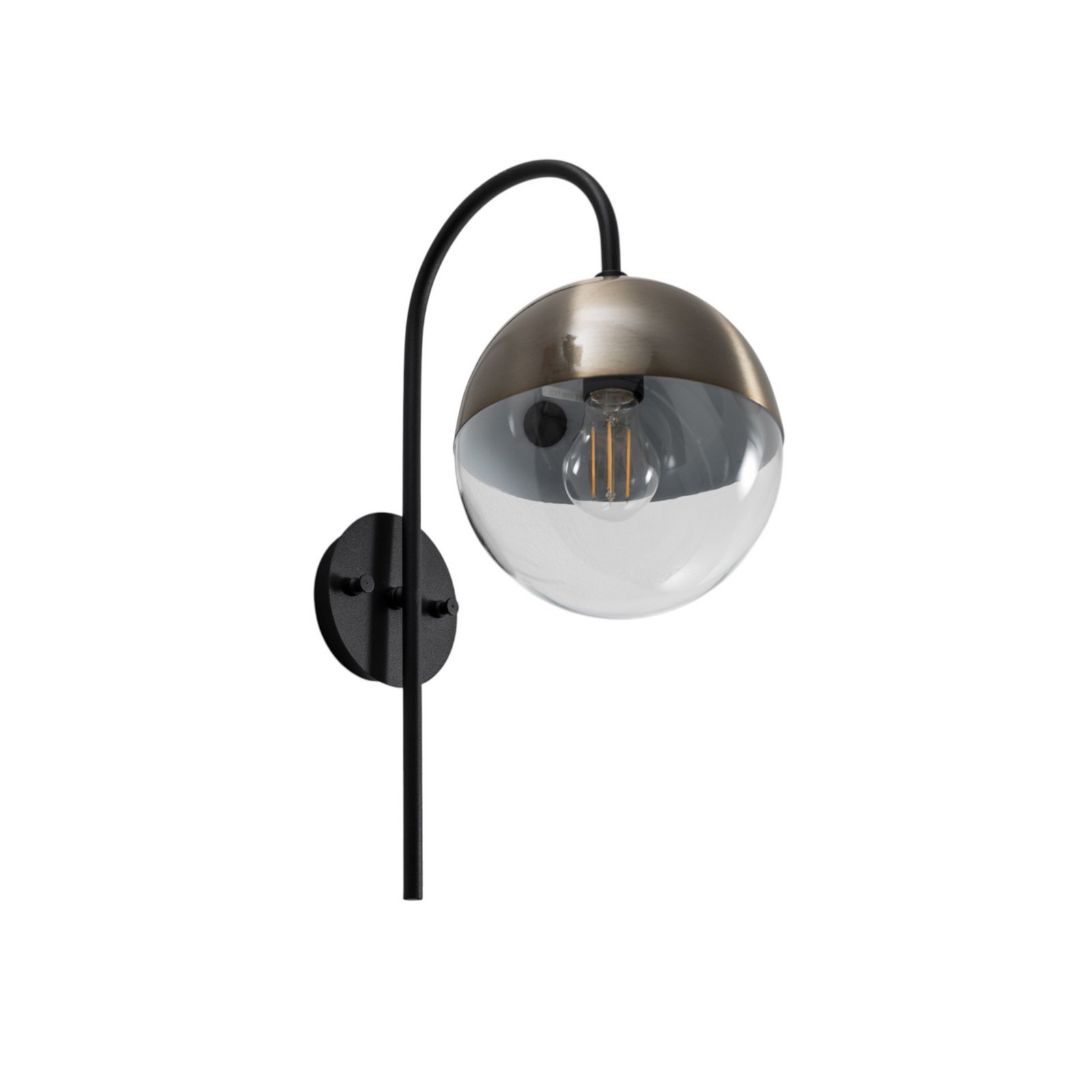 Wandleuchte Bastos 3055, schwarz/gold antik/klar