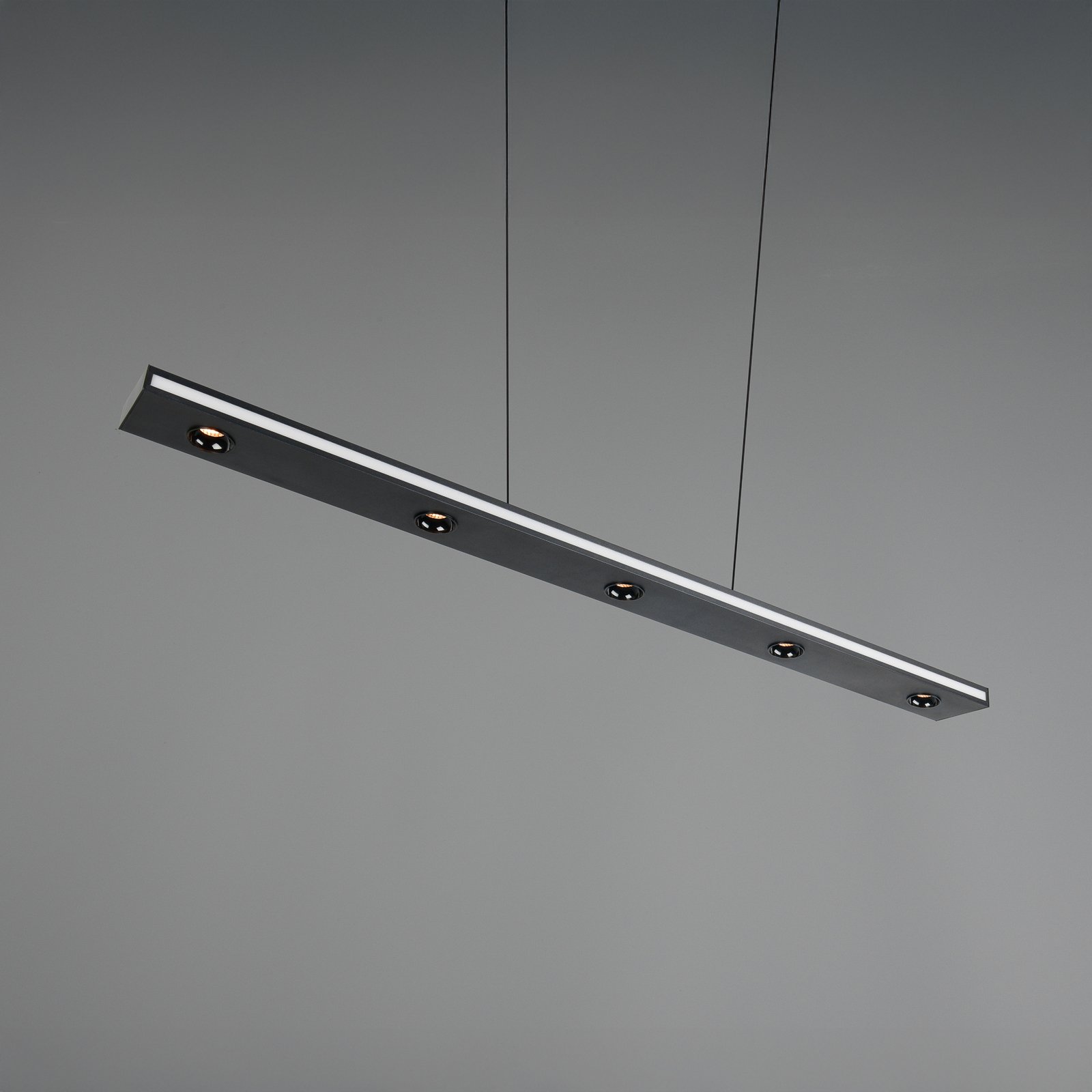 LED-Hängelampe Graham, schwarz, Metall, up/down, CCT, Dimmer