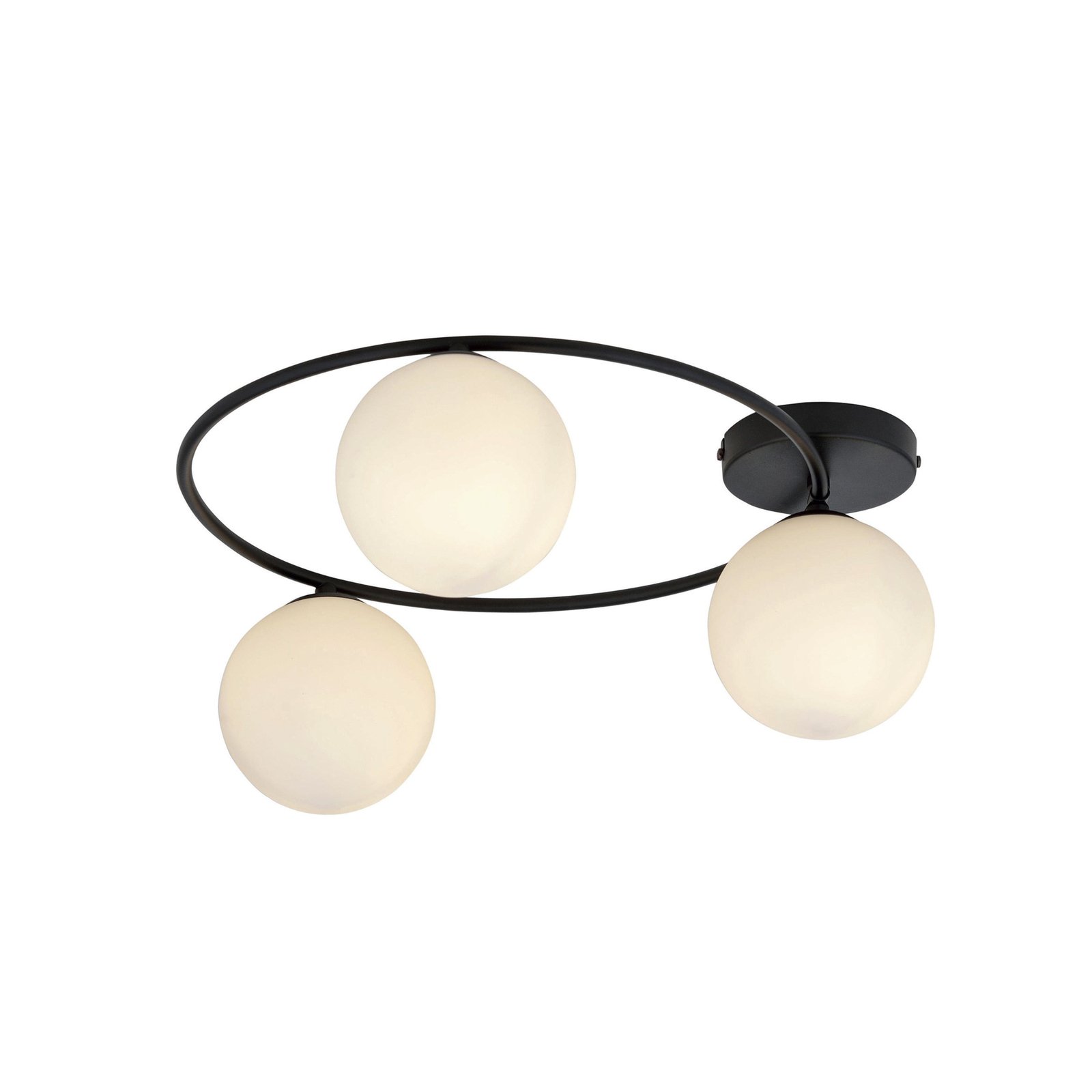 Sopra ceiling light, opal white/black, glass, E14