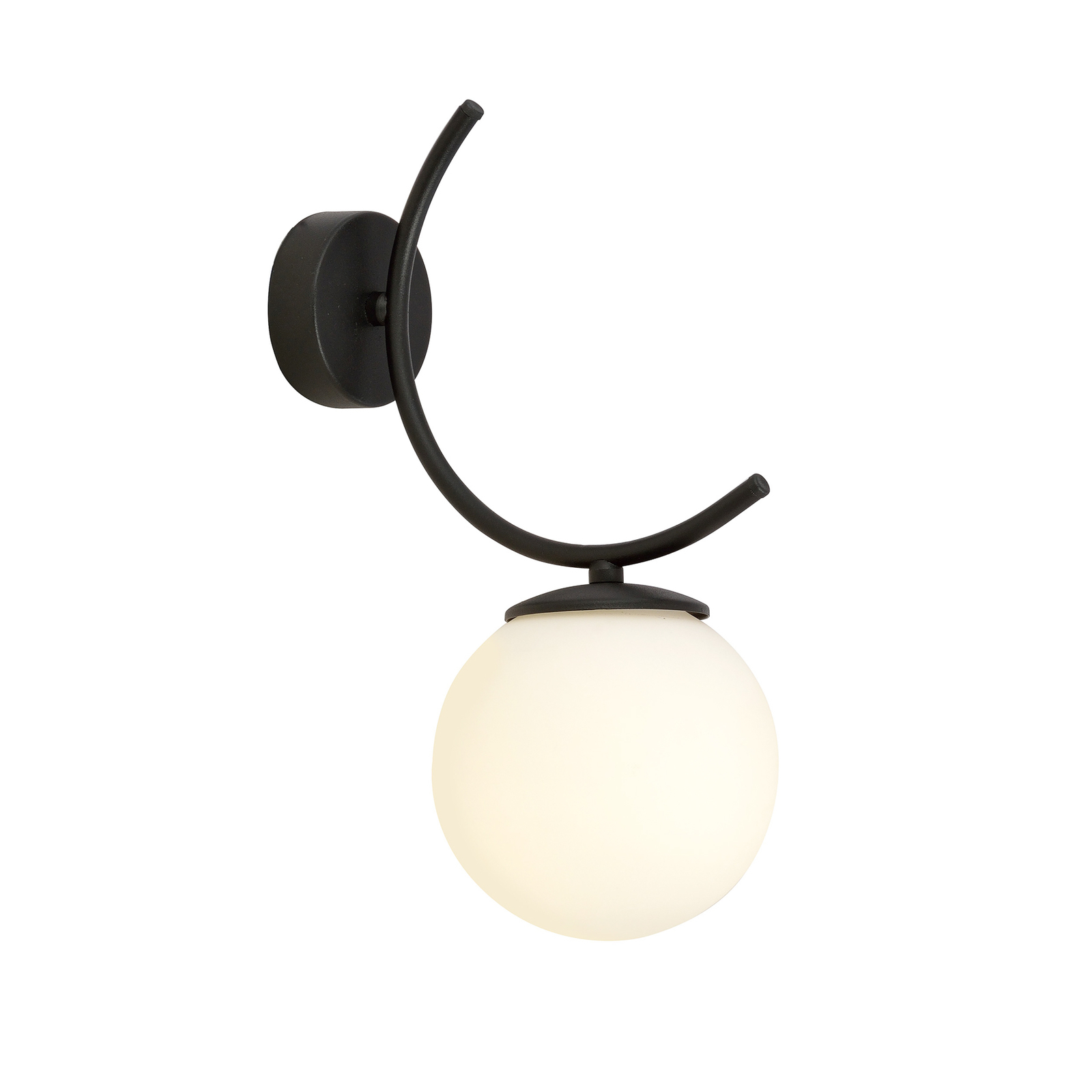 Aplique Boston, negro/opalino, 1 luz